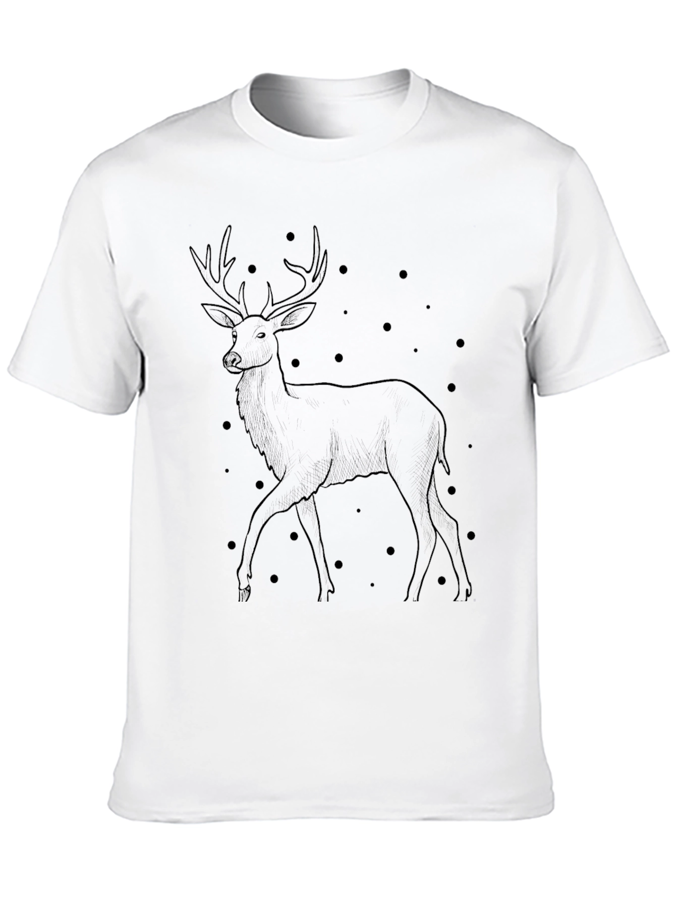 Mens Black Deer Graphic T-Shirt