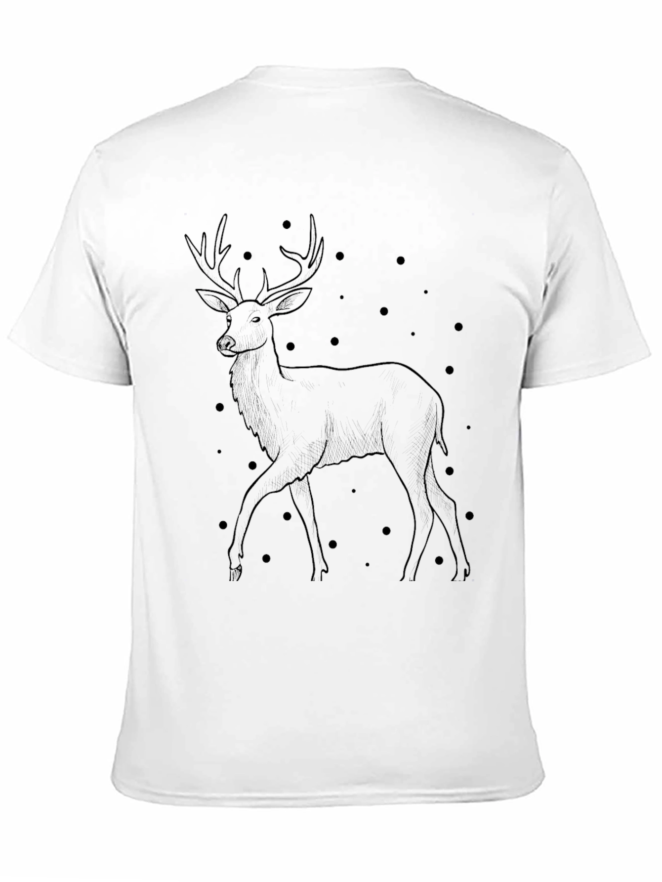 Mens Black Deer Graphic T-Shirt