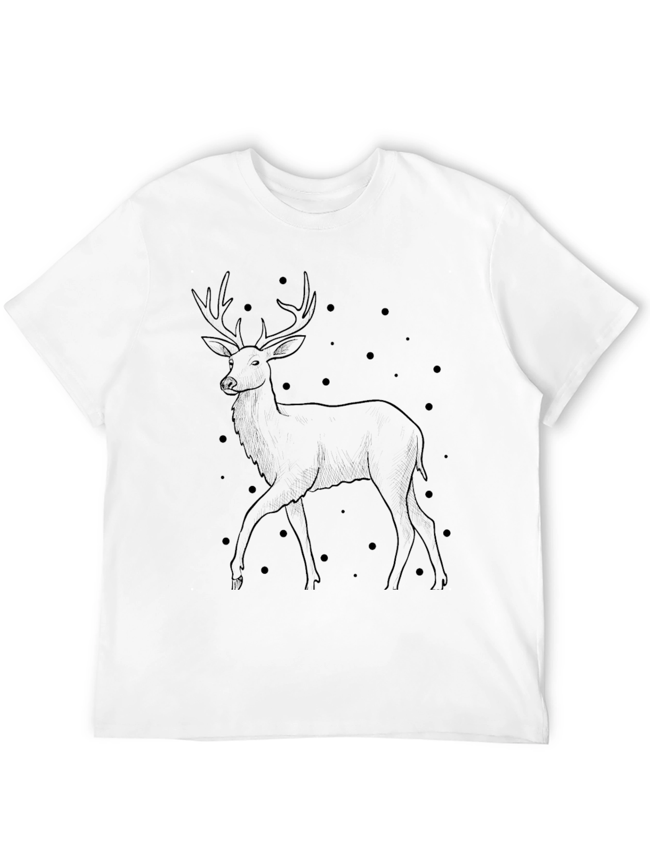 Mens Black Deer Graphic T-Shirt