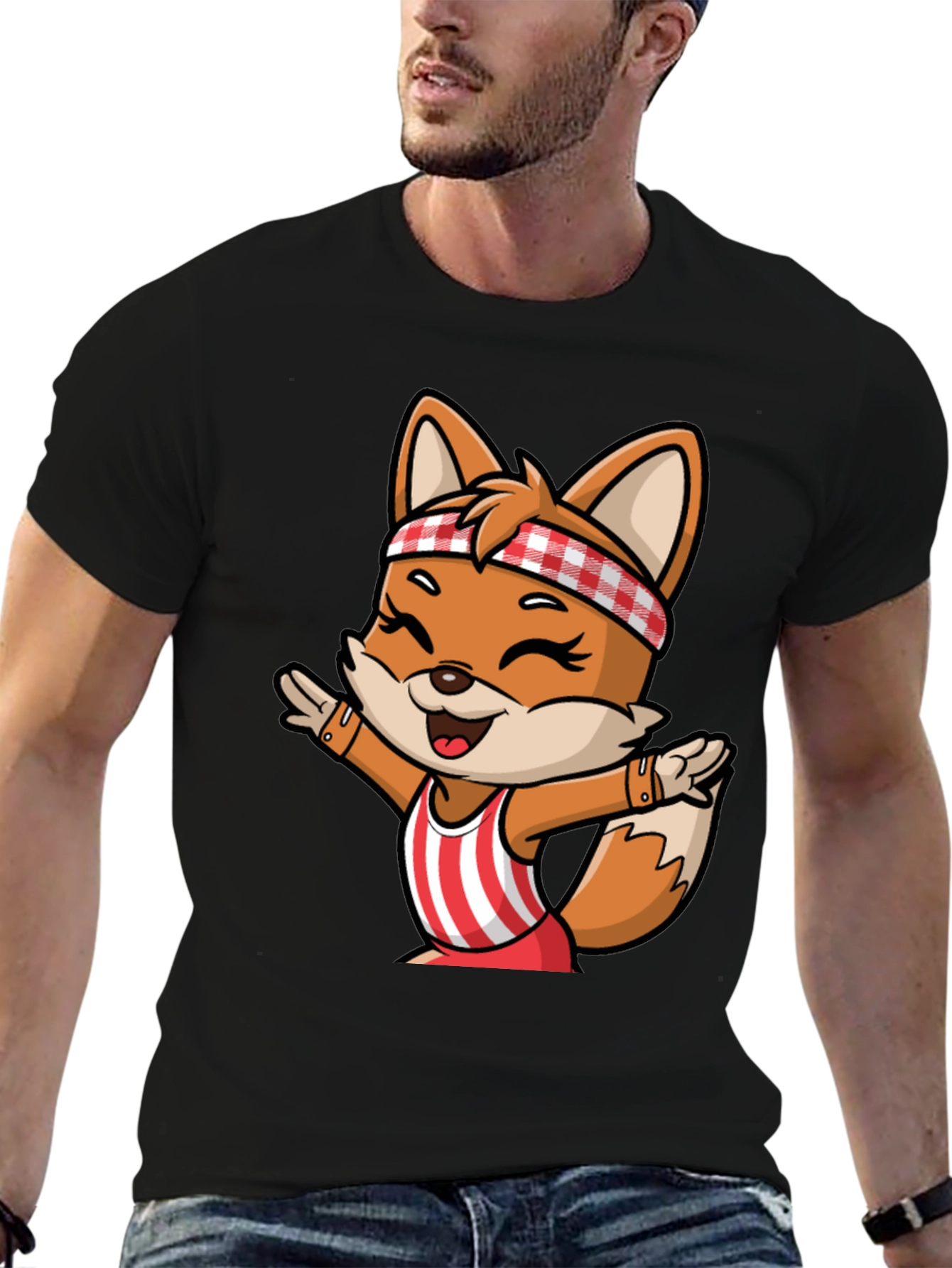Cartoon Fox Unisex T-Shirt - Playful Design