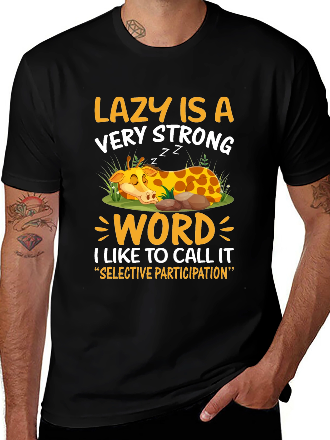 Lazy Giraffe Graphic Tee - Strong Word Choice