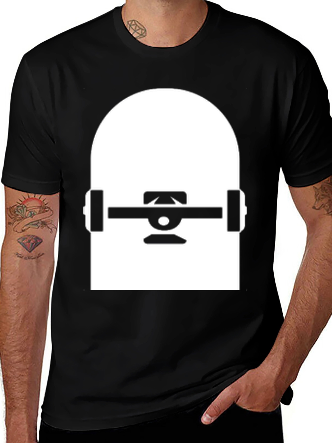 Skateboard Graphic Tee - Black Cotton Blend