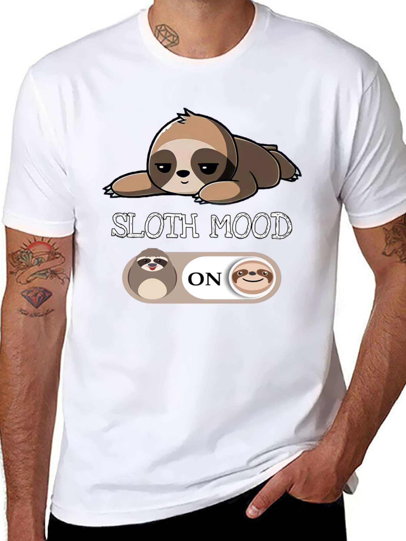 Sloth Mood On T-Shirt - Relaxed & Comfortable