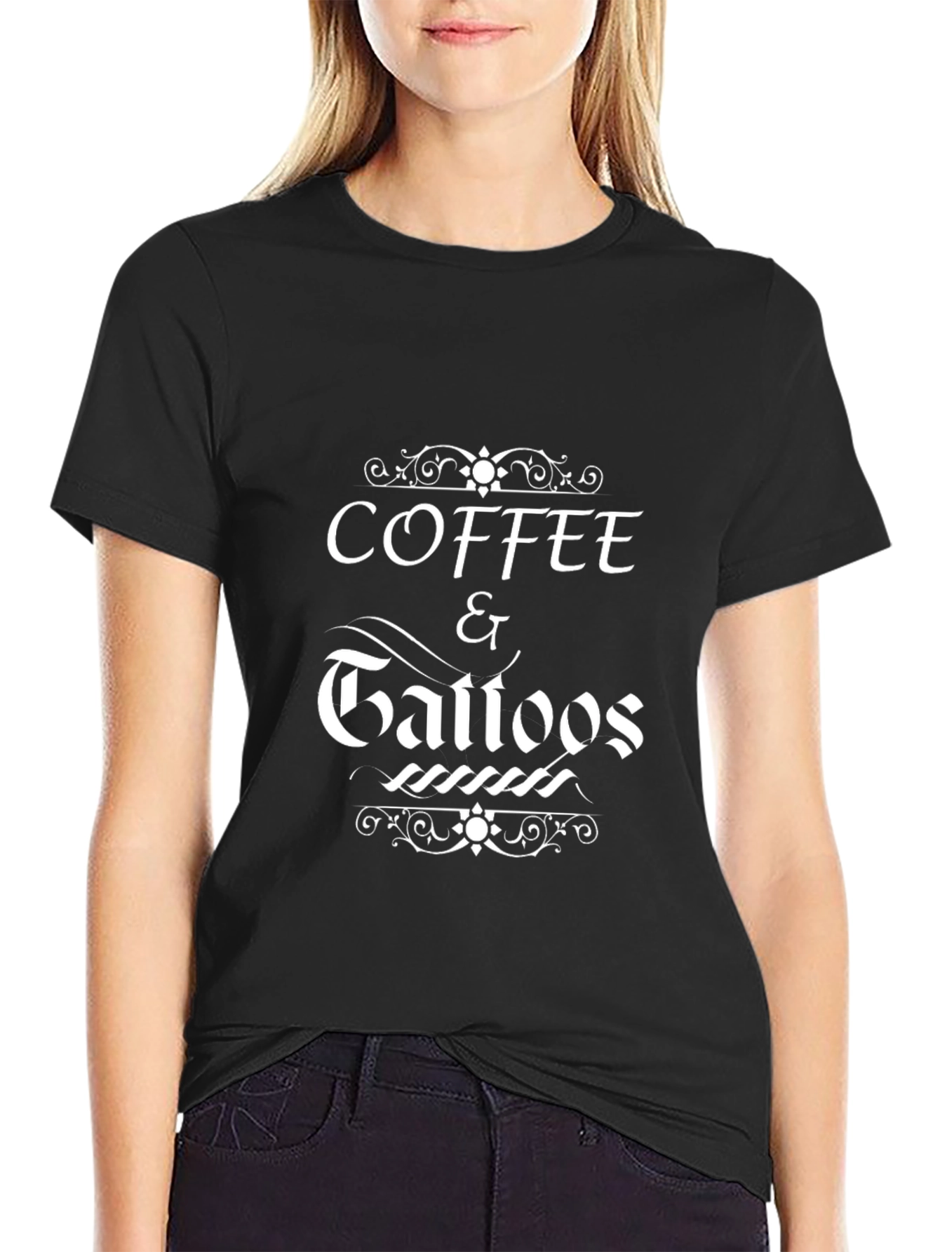 Coffee & Tattoos Graphic Tee - Trendy Casual T-Shirt