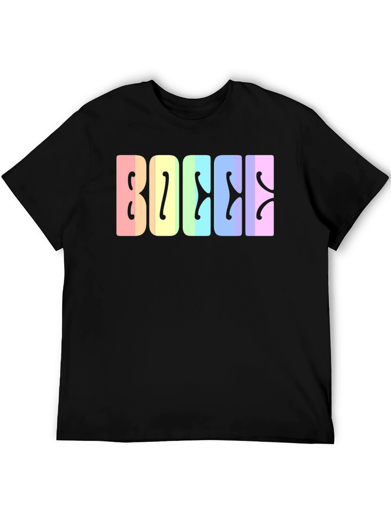Bocce Rainbow Lettering Black T-Shirt
