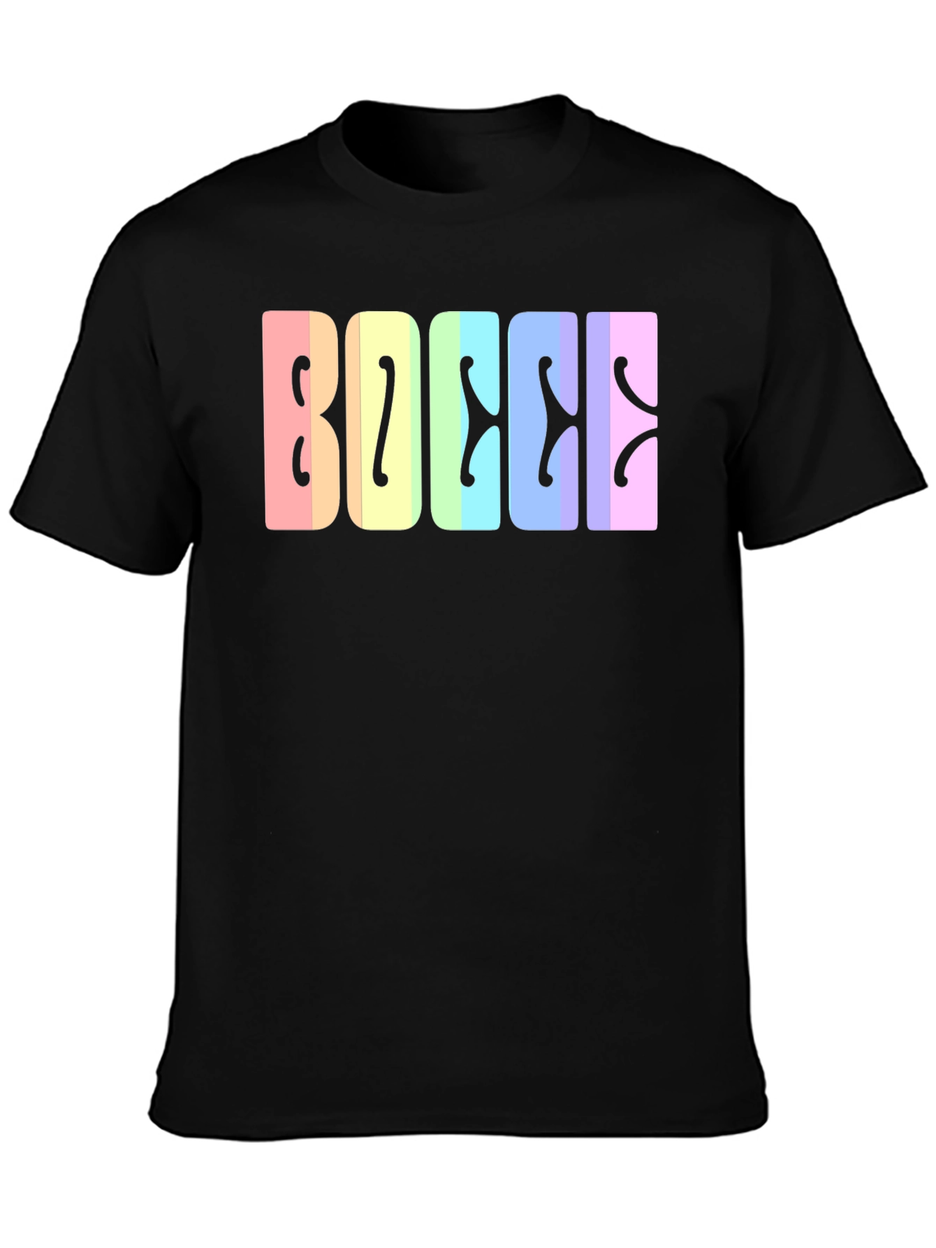 Bocce Rainbow Lettering Black T-Shirt