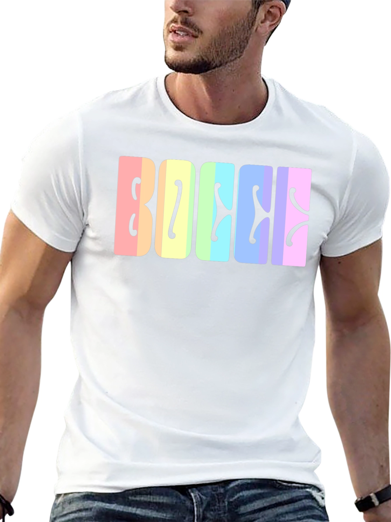 Bocce Rainbow Lettering Black T-Shirt
