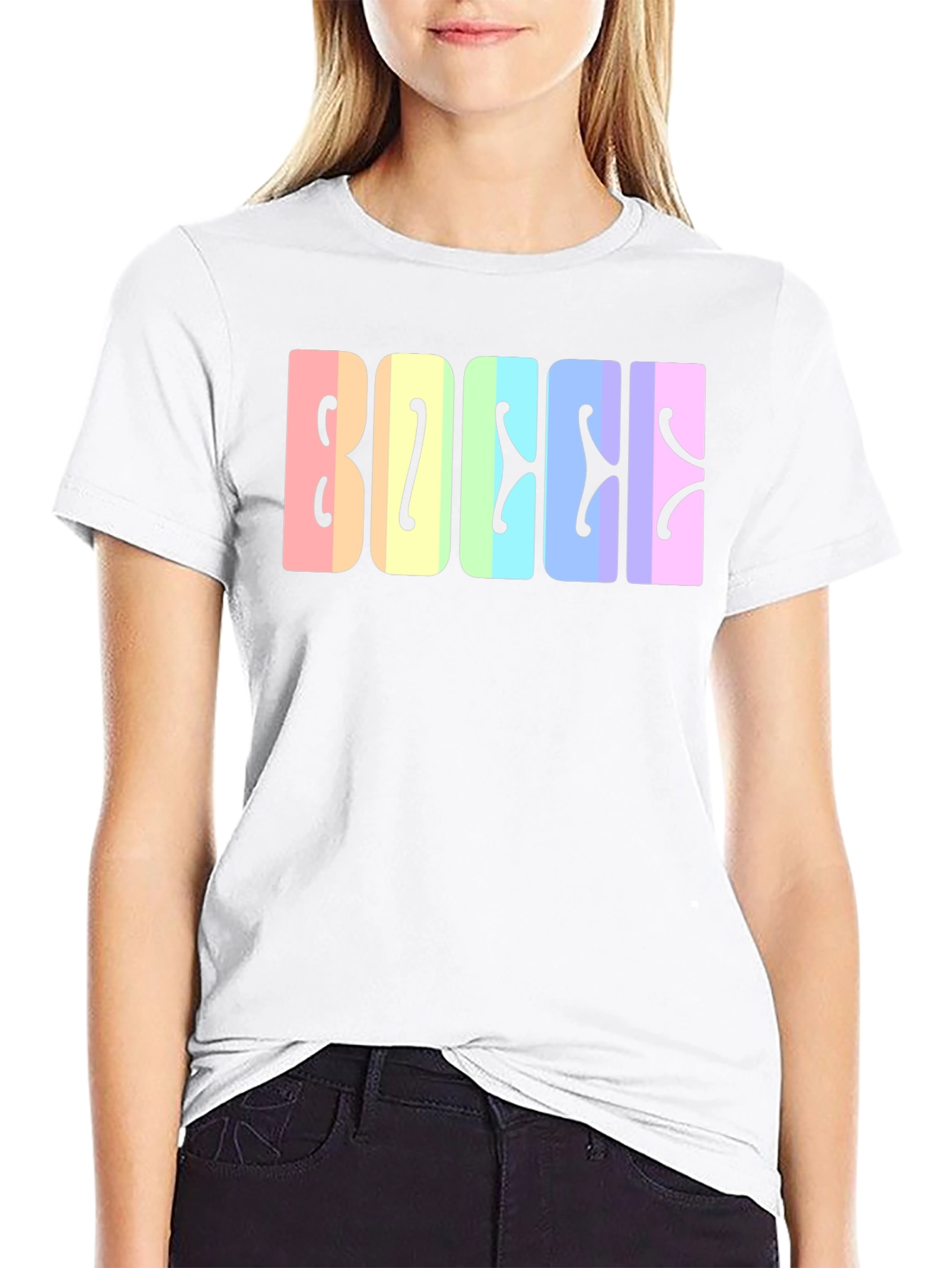 Bocce Rainbow Lettering Black T-Shirt