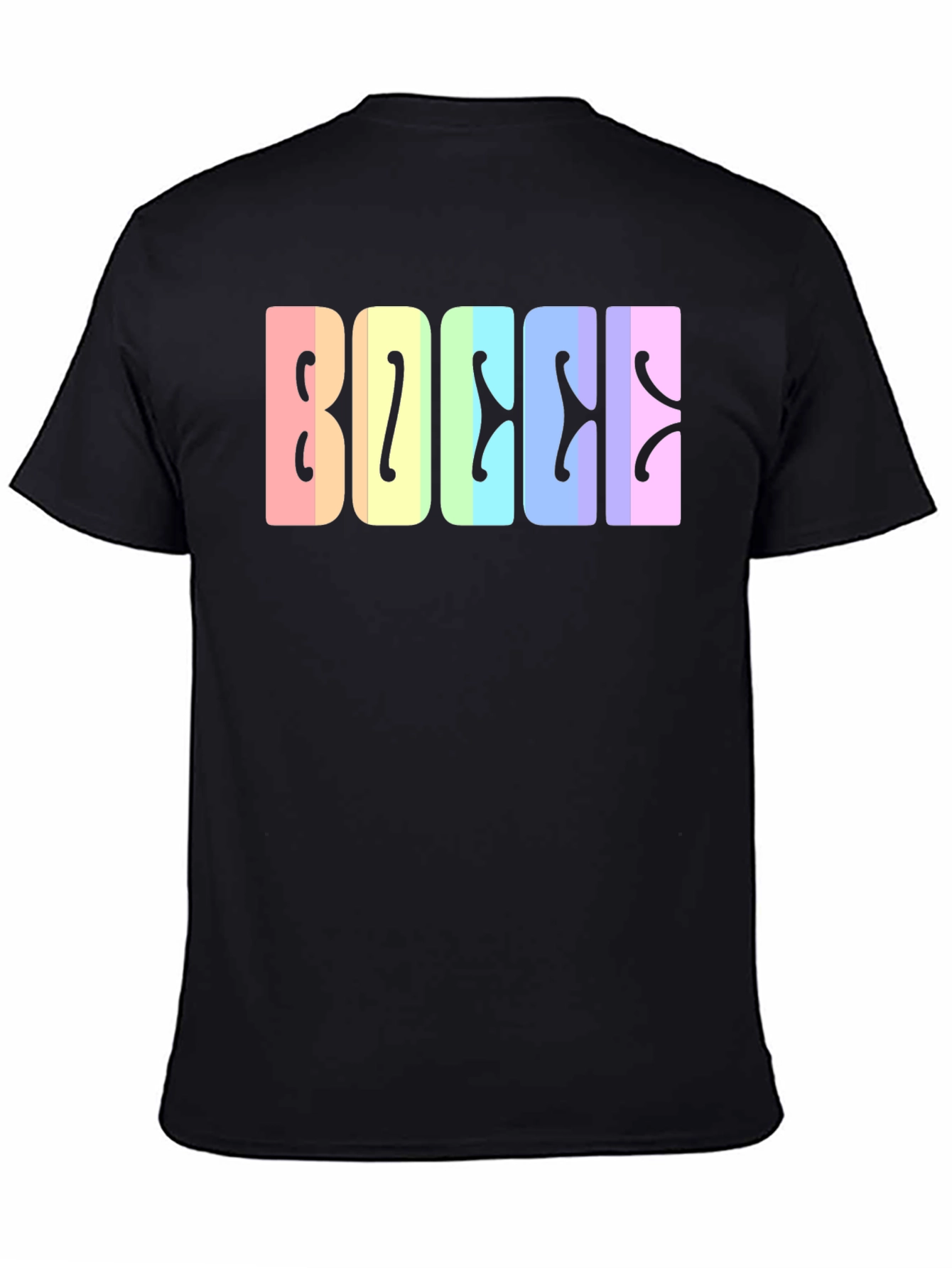 Bocce Rainbow Lettering Black T-Shirt