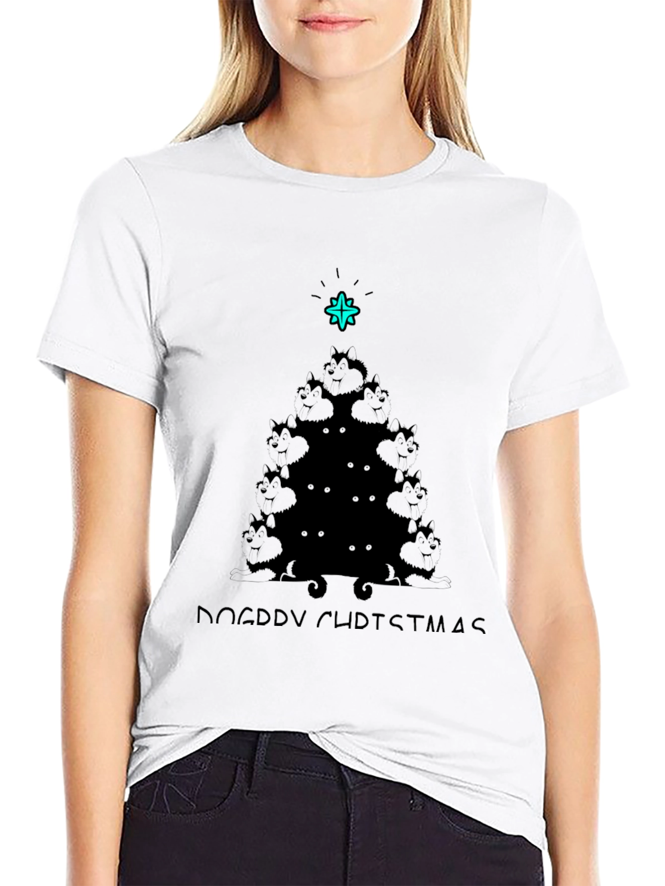 Doggy Christmas Tree T-Shirt - Festive Holiday Wear