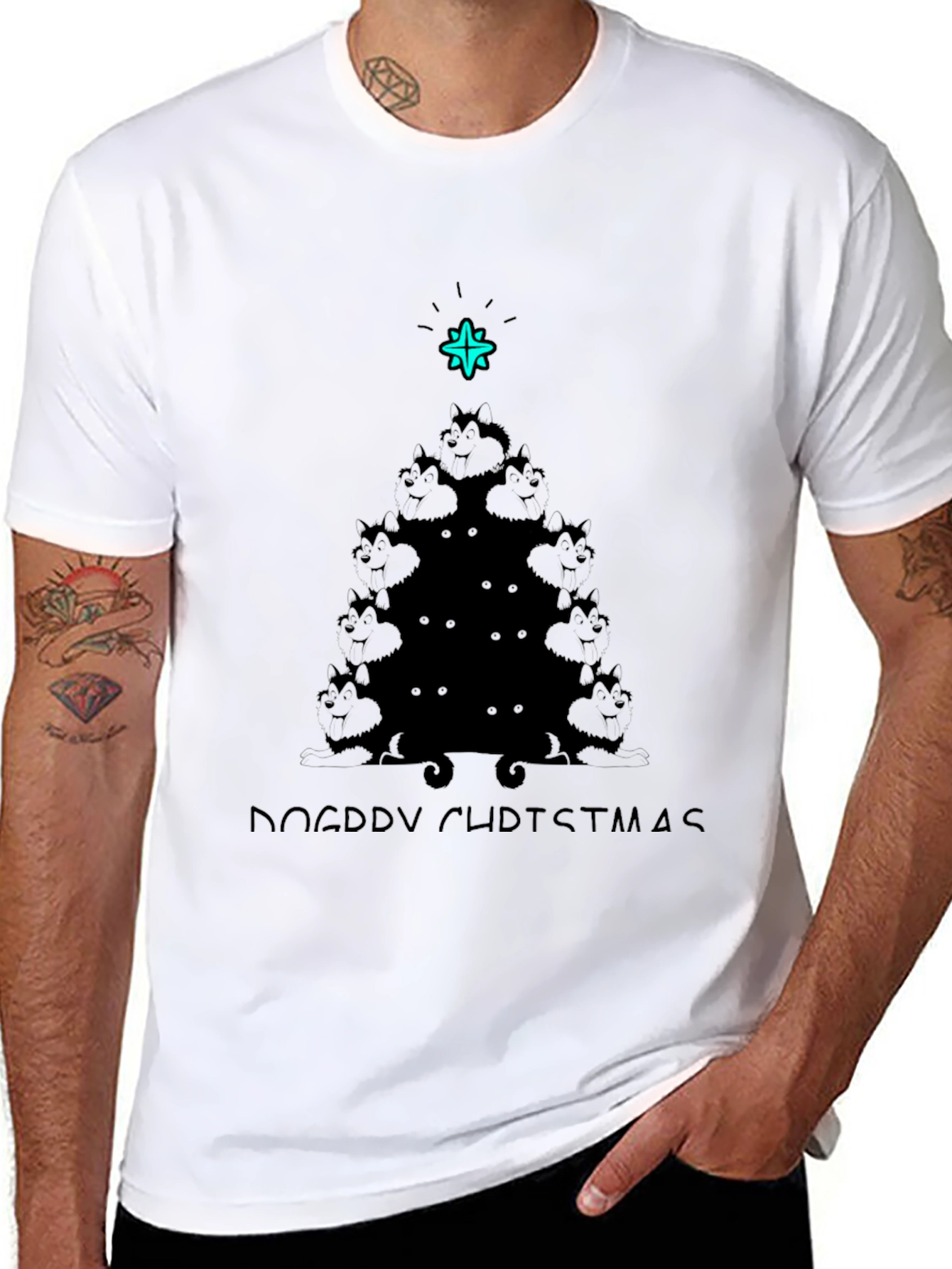 Doggy Christmas Tree T-Shirt - Festive Holiday Wear