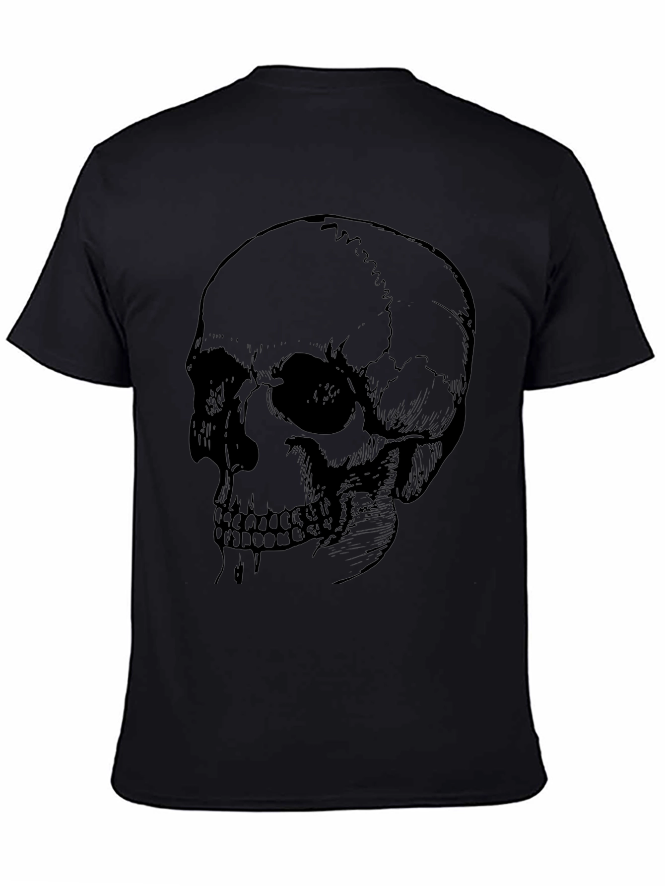Skull Graphic Print Black T-Shirt