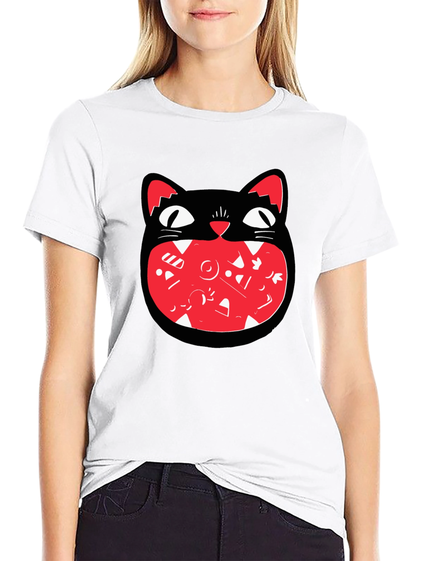 Black Cat Graphic Tee - Fun and Unique Design