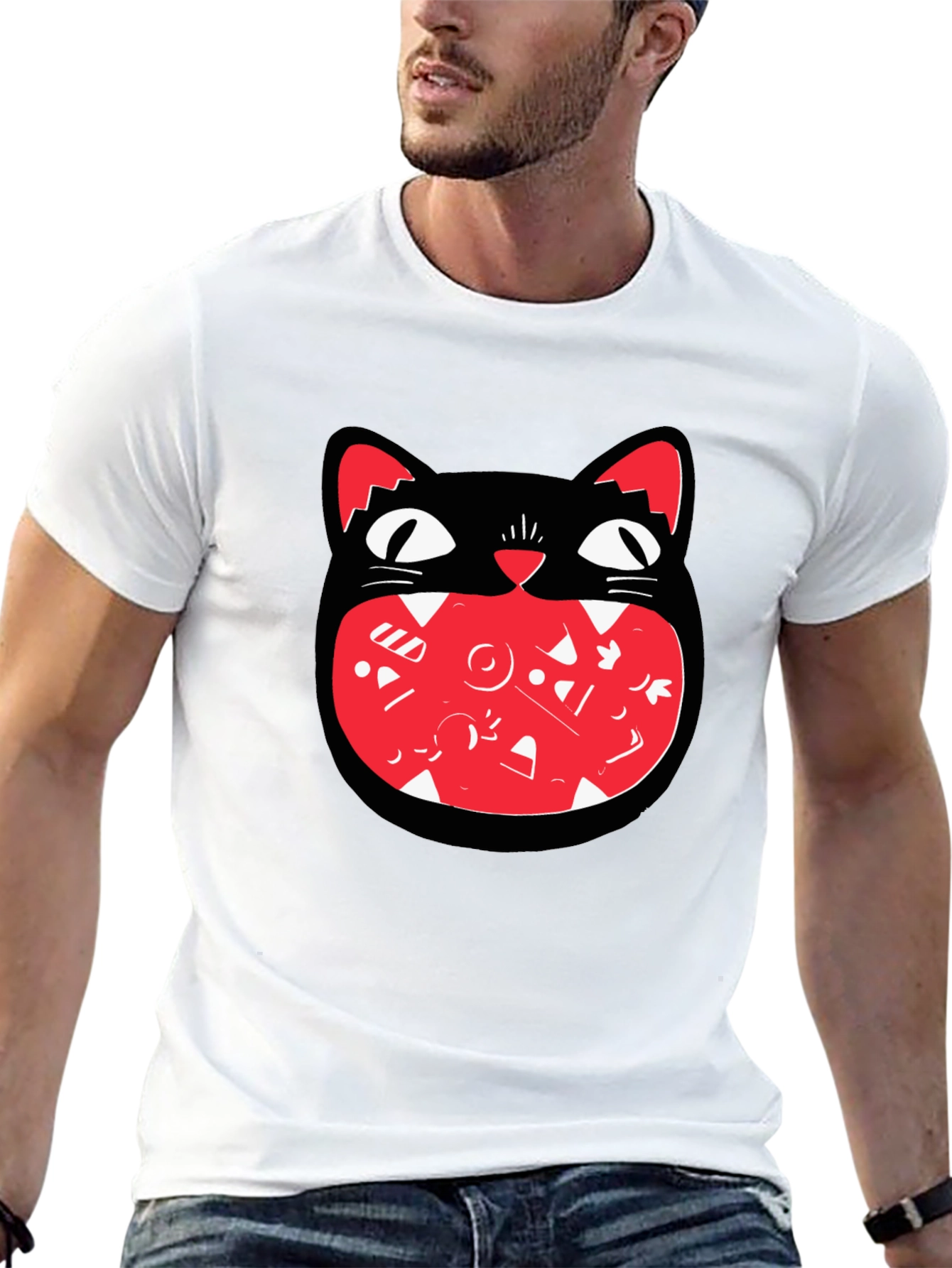 Black Cat Graphic Tee - Fun and Unique Design