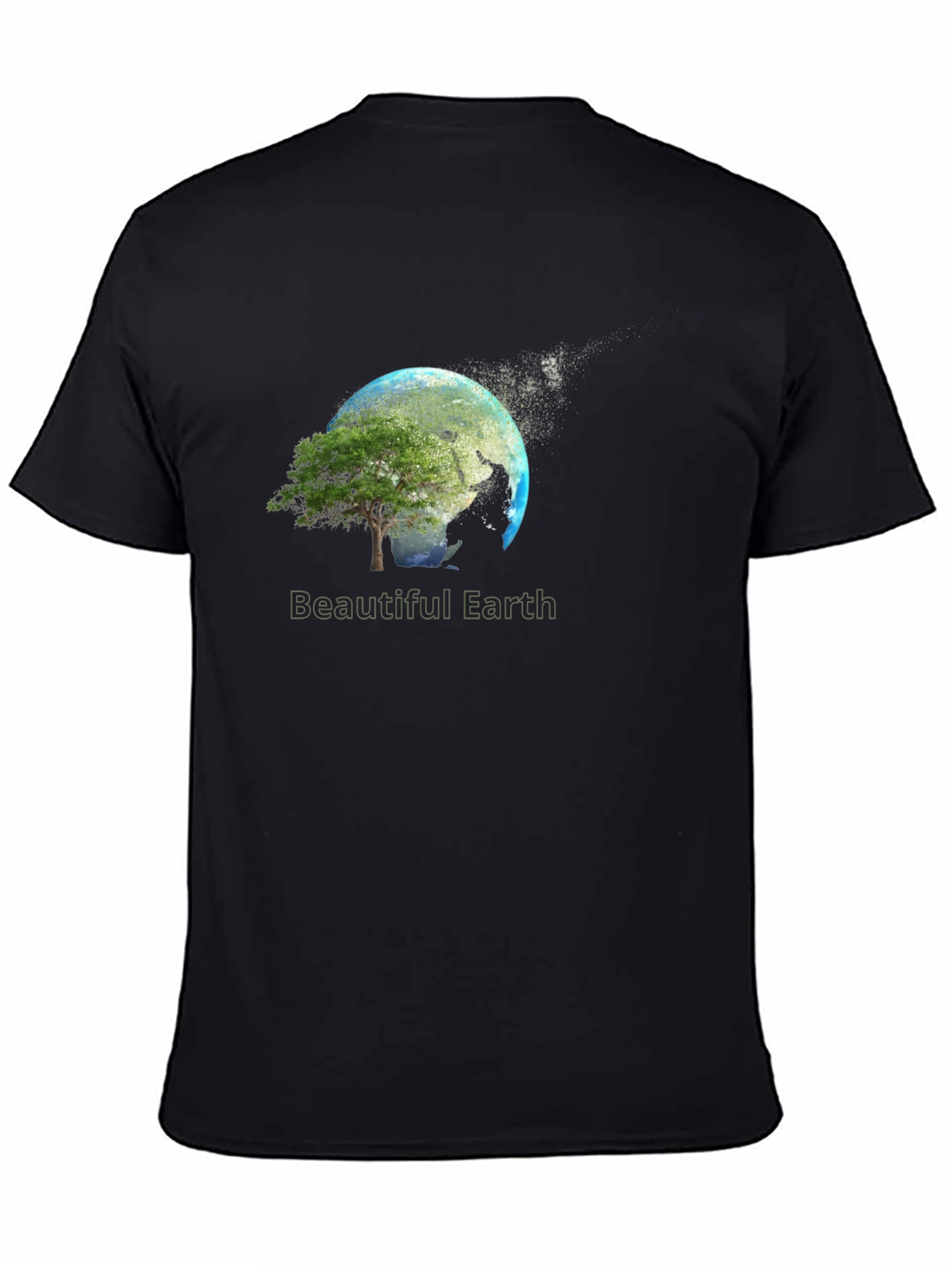 Beautiful Earth Graphic Print Black T-Shirt
