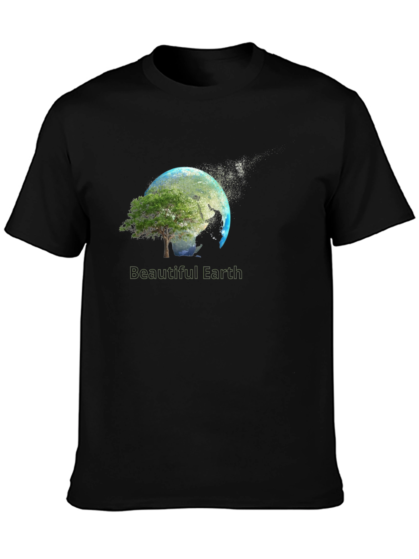 Beautiful Earth Graphic Print Black T-Shirt