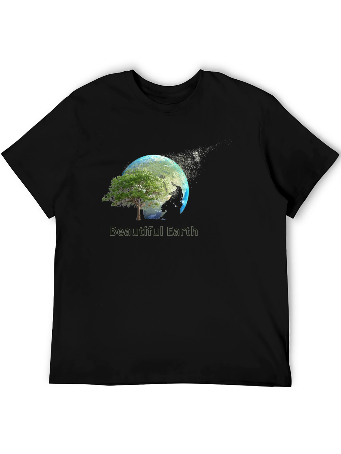 Beautiful Earth Graphic Print Black T-Shirt