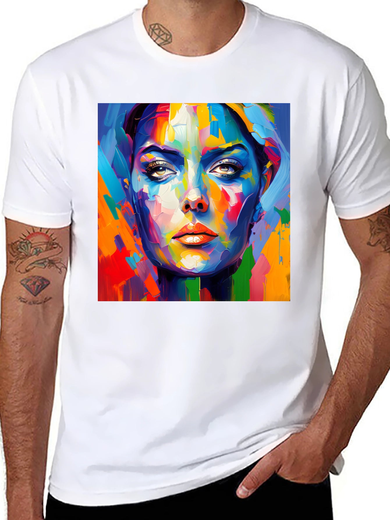 Abstract Portrait Graphic Tee - Modern Art Shirt