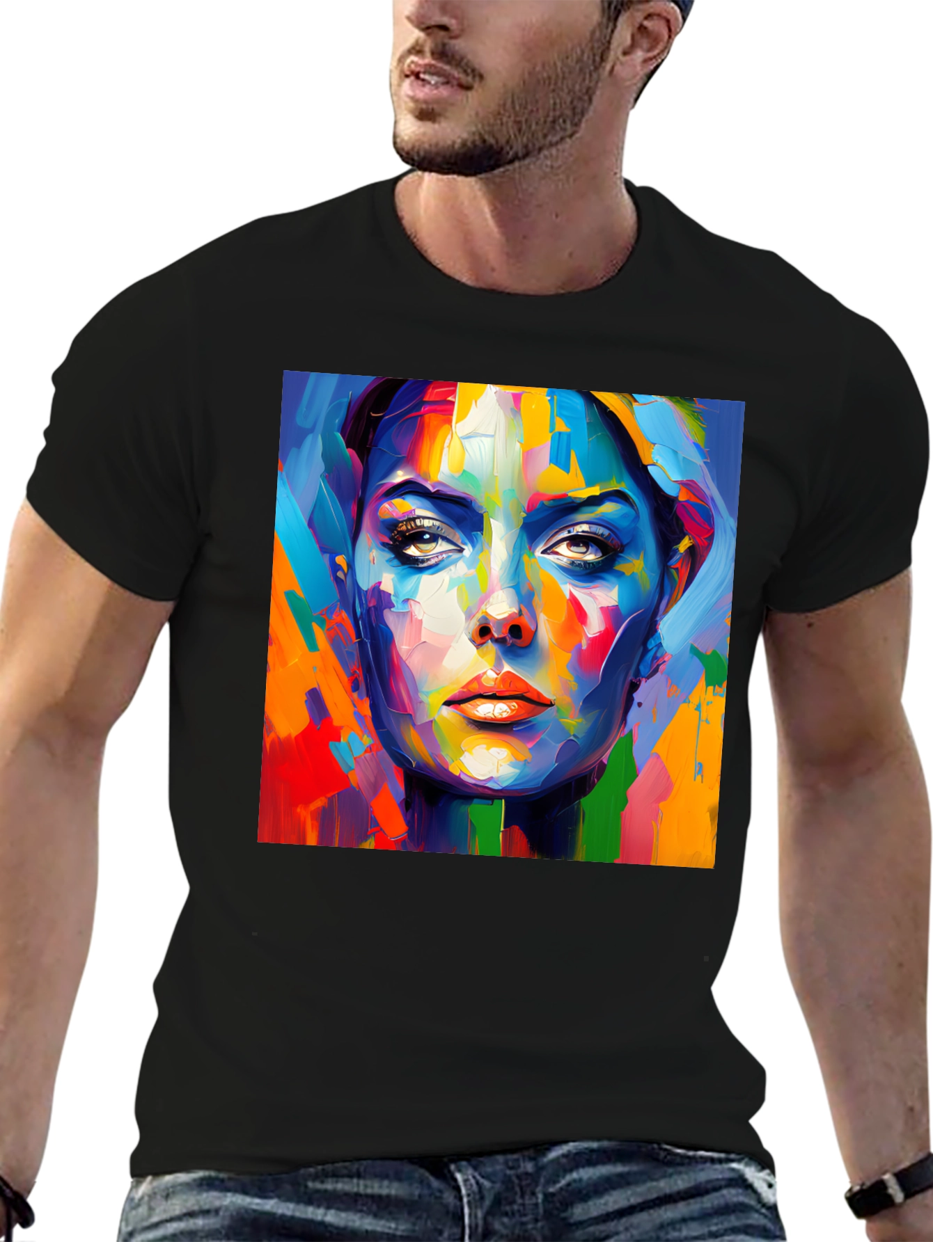 Abstract Portrait Graphic Tee - Modern Art Shirt