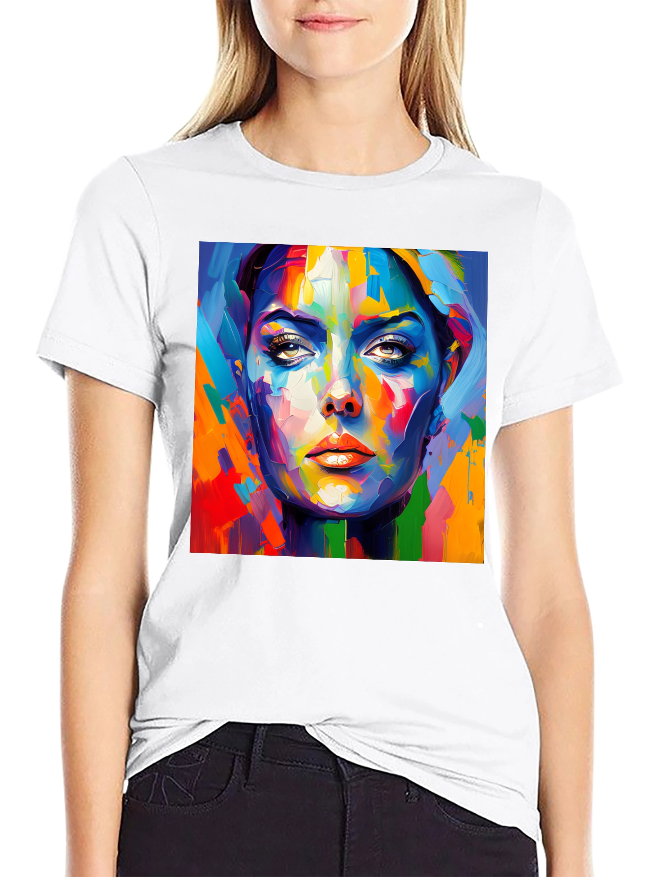 Abstract Portrait Graphic Tee - Modern Art Shirt