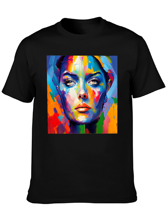 Abstract Portrait Graphic Tee - Modern Art Shirt