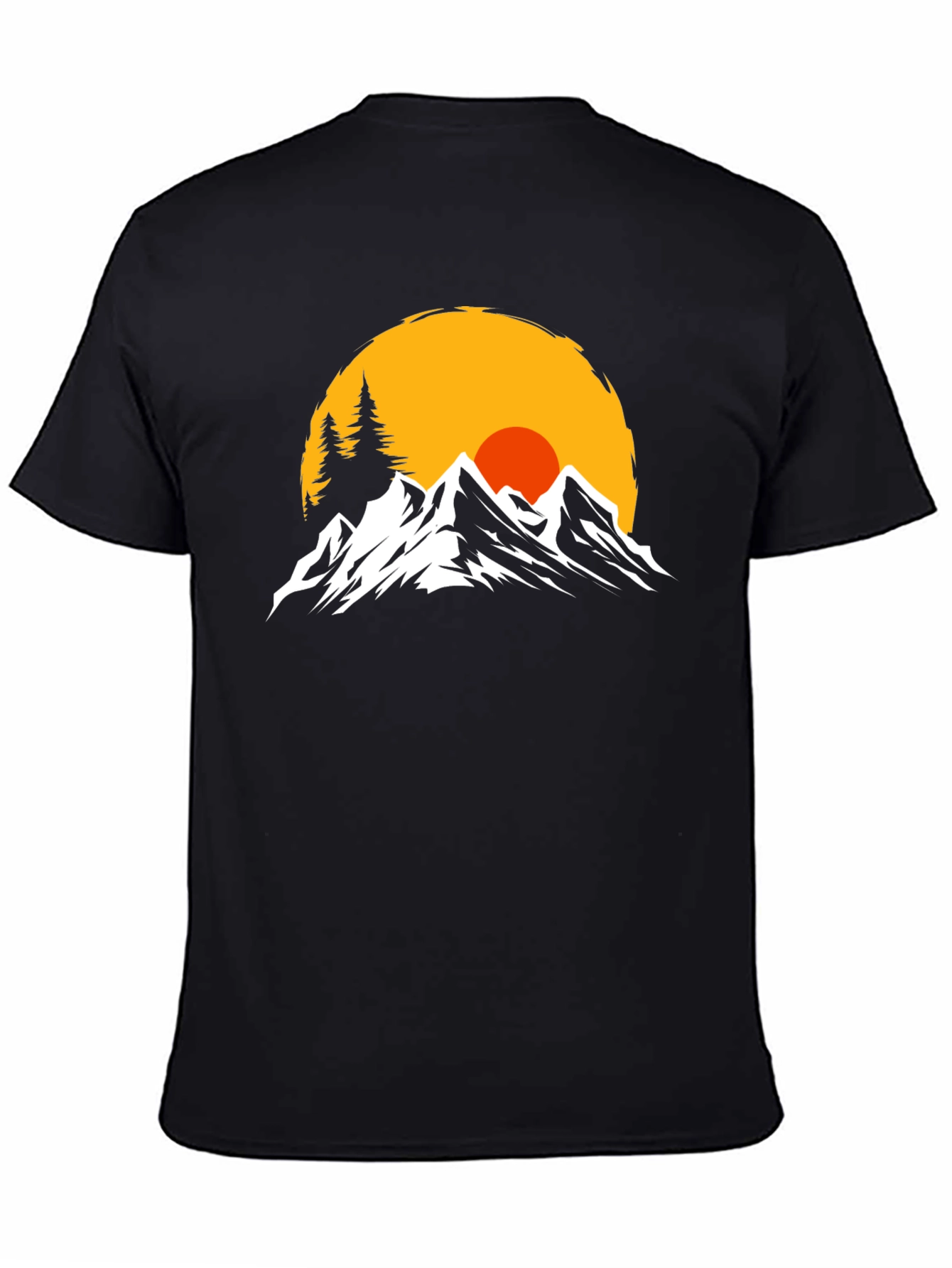 Mountain Sunset Graphic Tee - Black