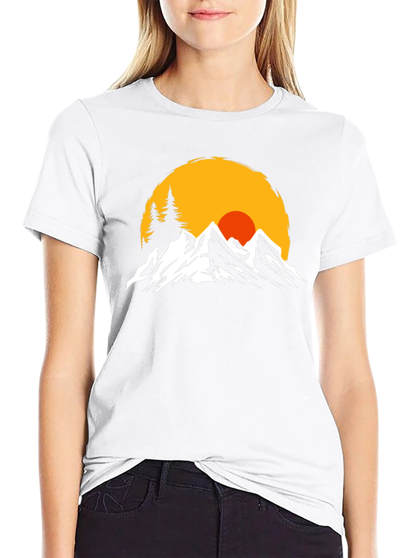 Mountain Sunset Graphic Tee - Black