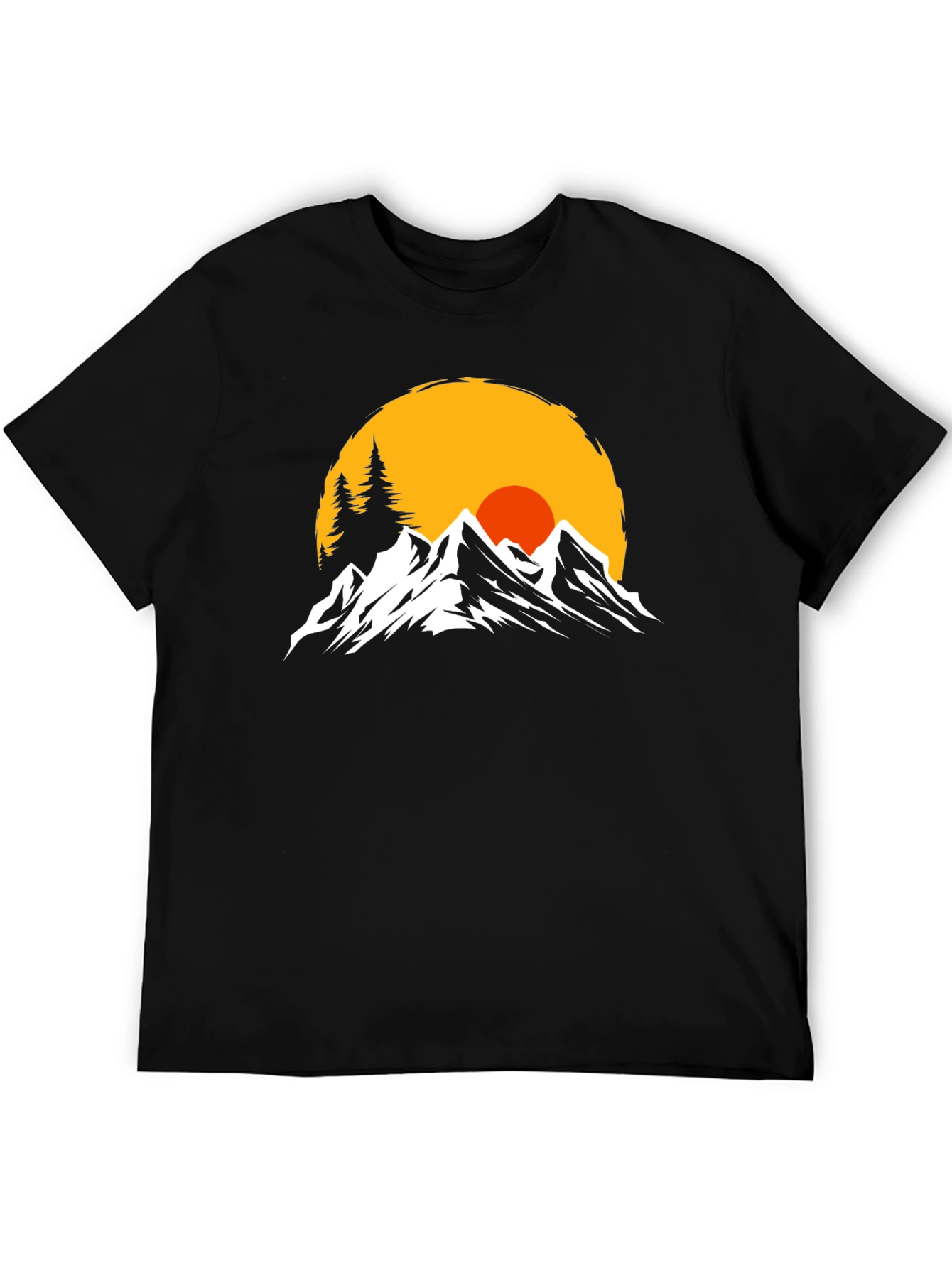 Mountain Sunset Graphic Tee - Black