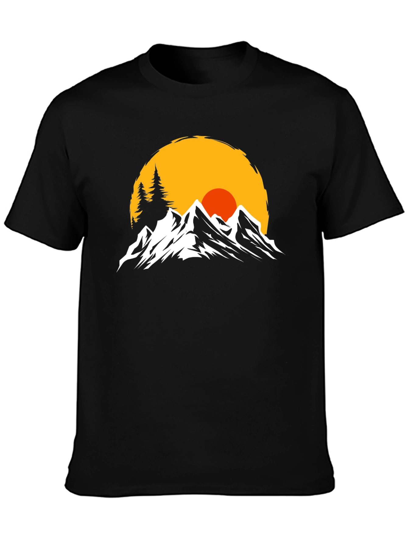 Mountain Sunset Graphic Tee - Black
