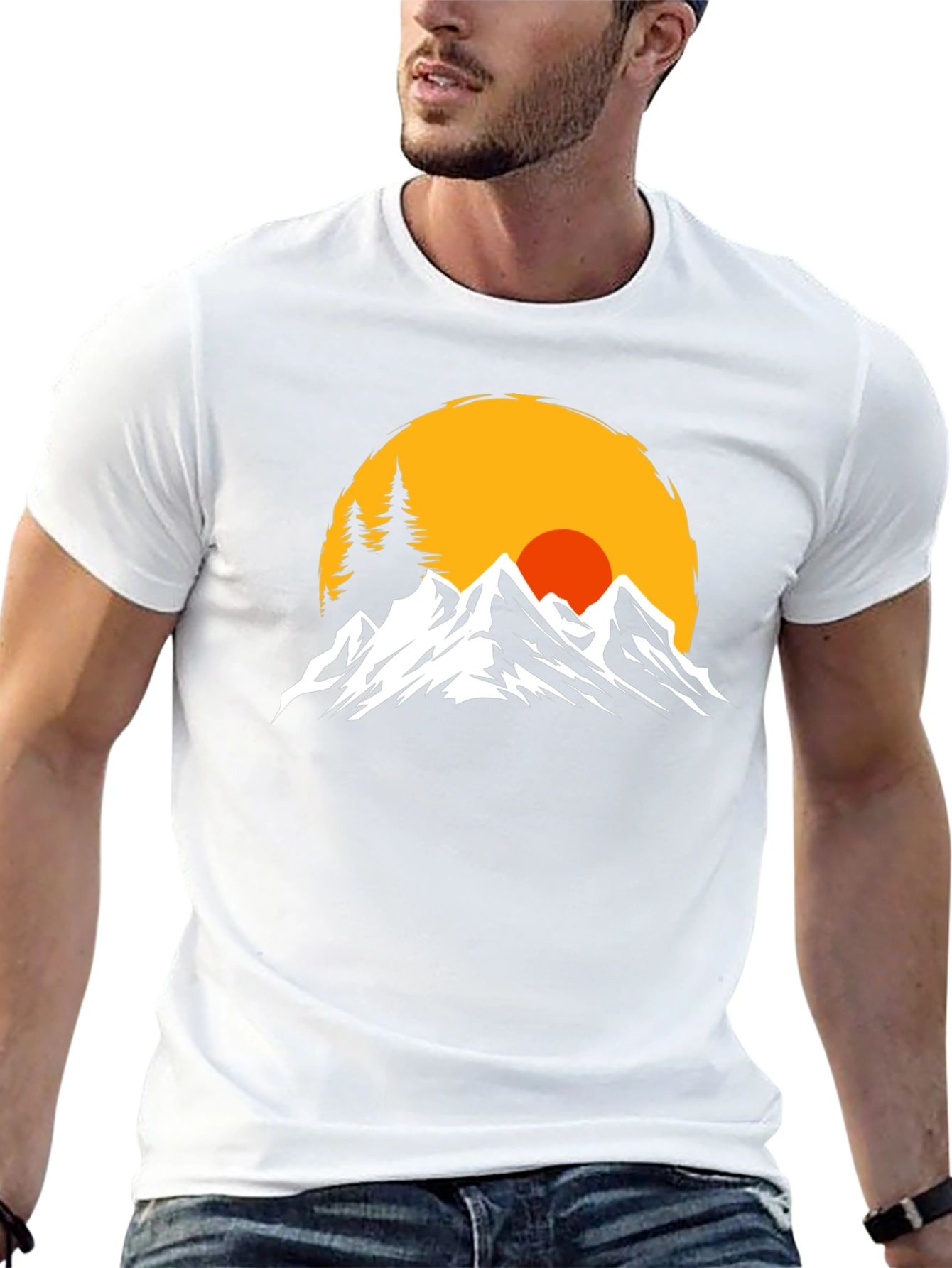 Mountain Sunset Graphic Tee - Black