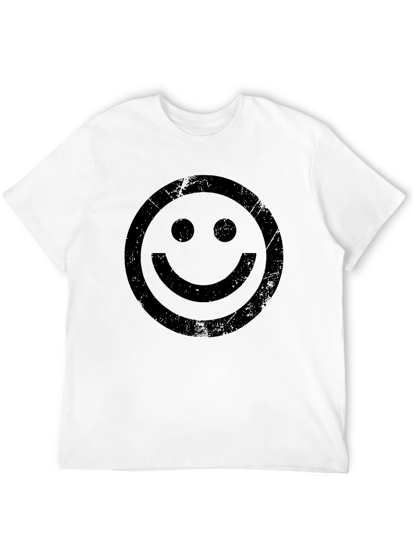 Distressed Smiley Face Graphic T-Shirt