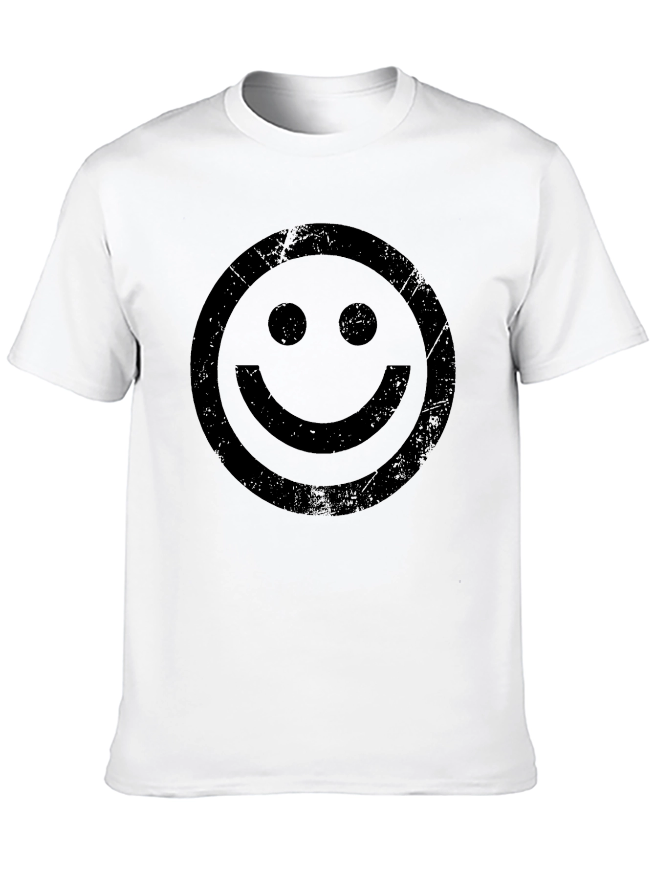 Distressed Smiley Face Graphic T-Shirt