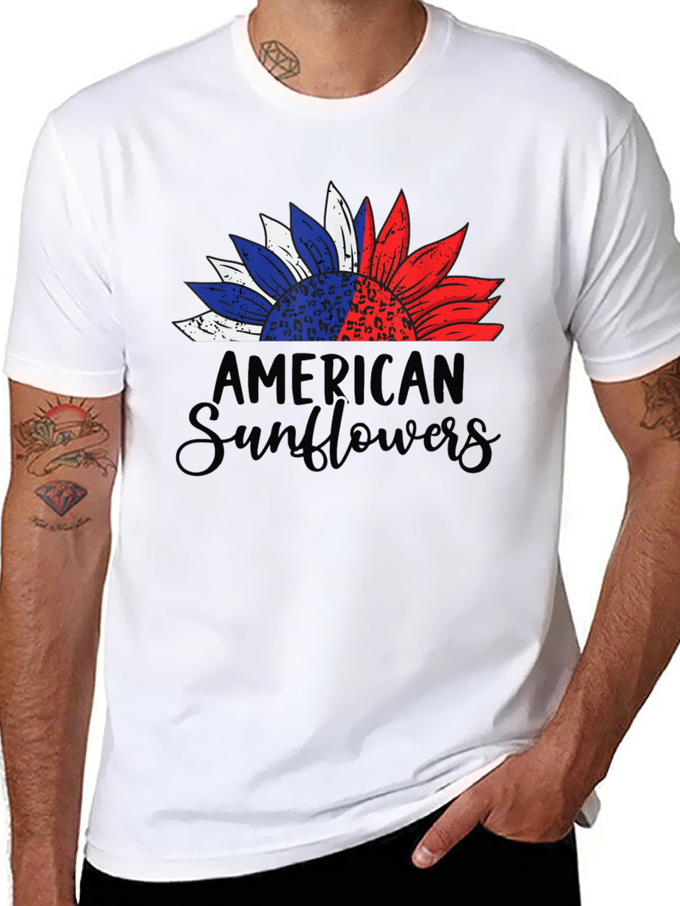 American Sunflower Graphic T-Shirt