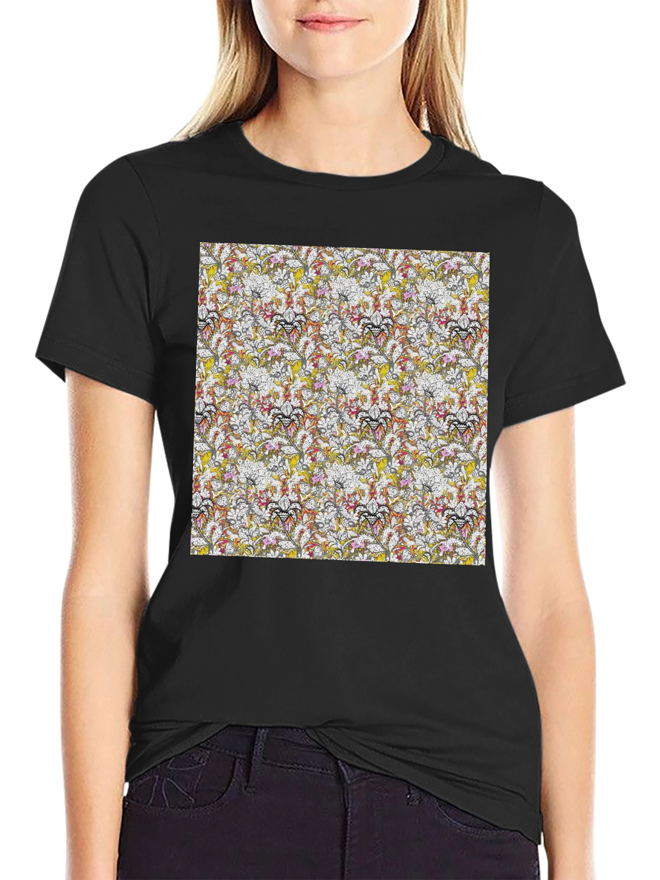 Floral Pattern Tee - Modern Style