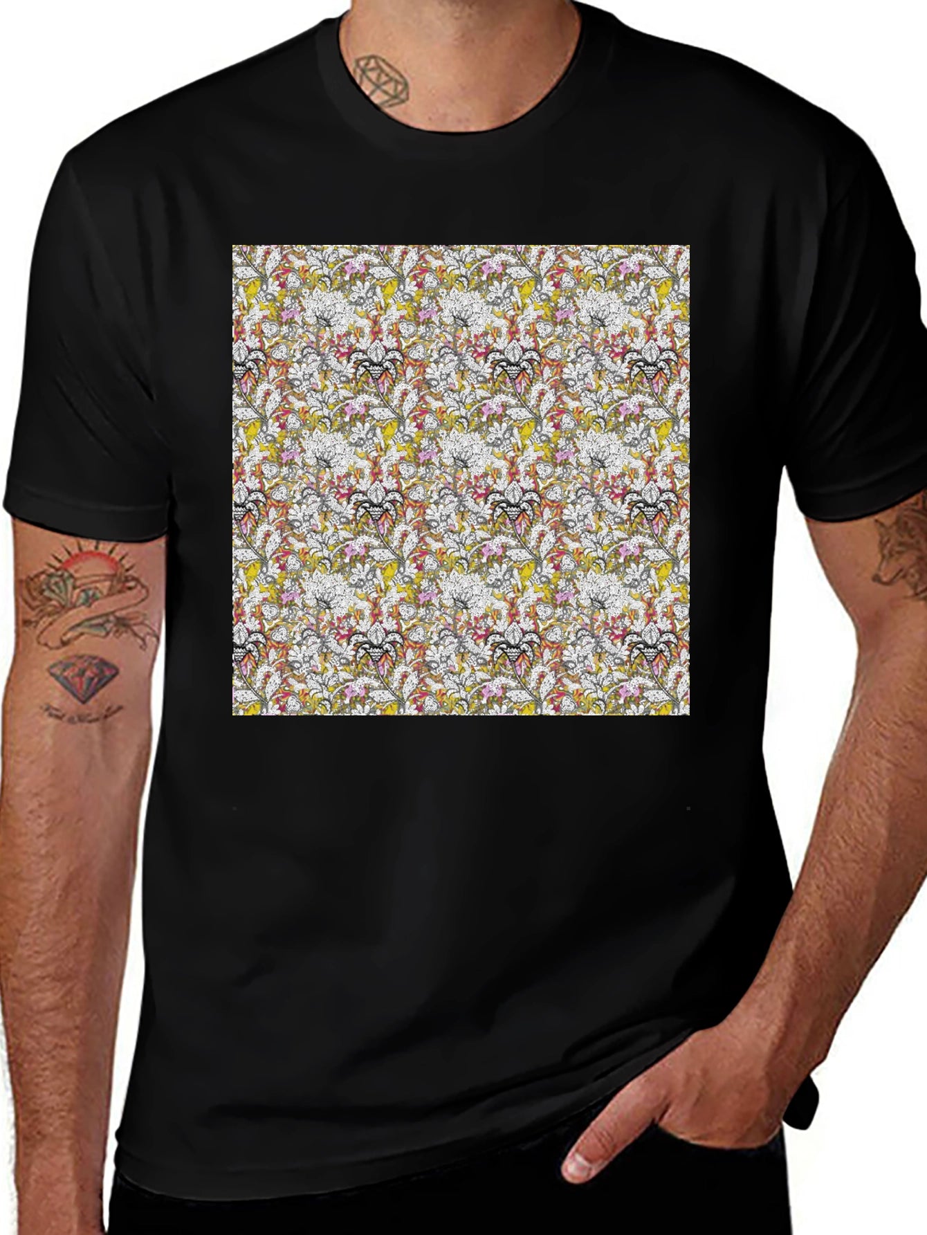 Floral Pattern Tee - Modern Style