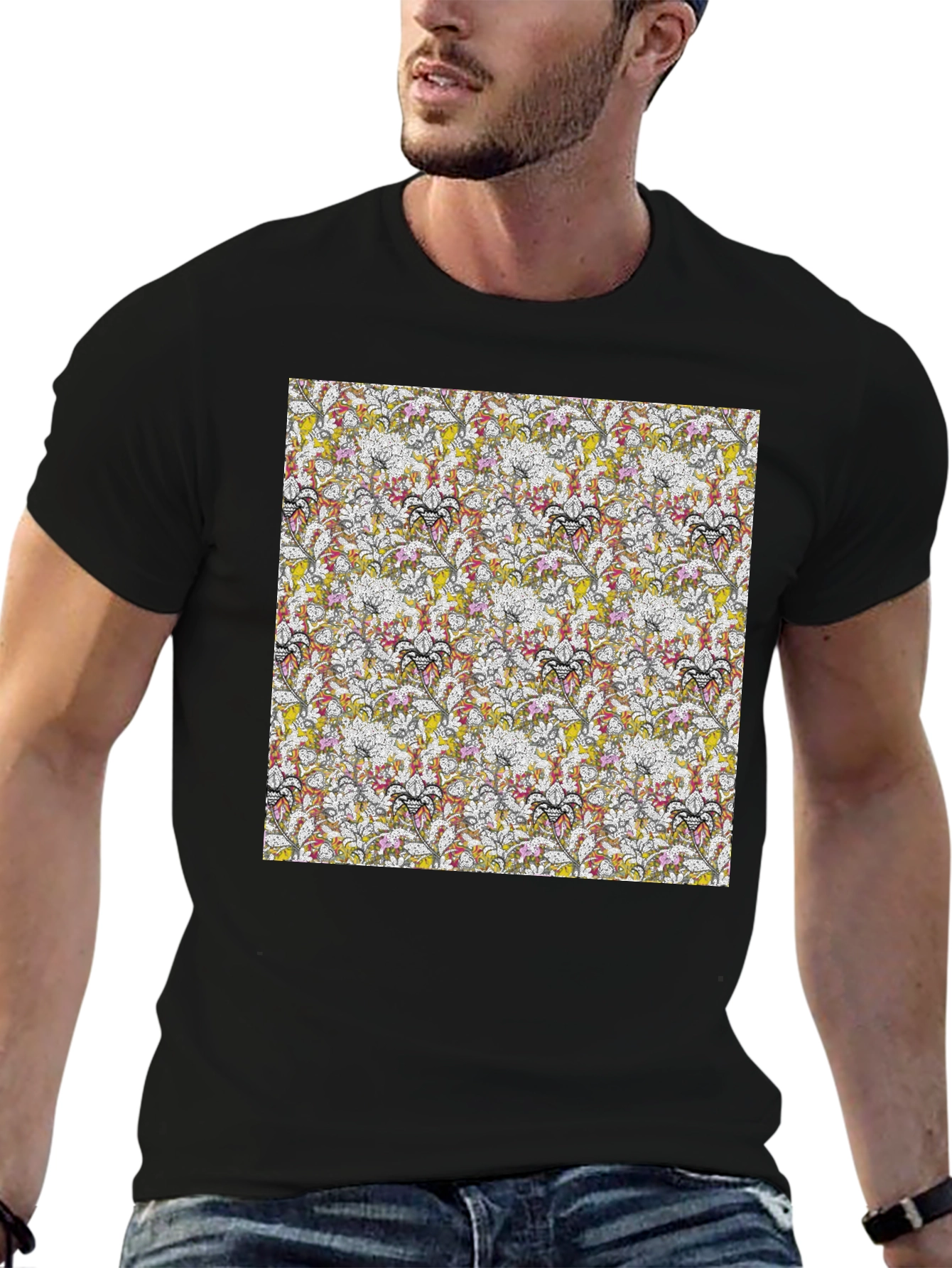 Floral Pattern Tee - Modern Style