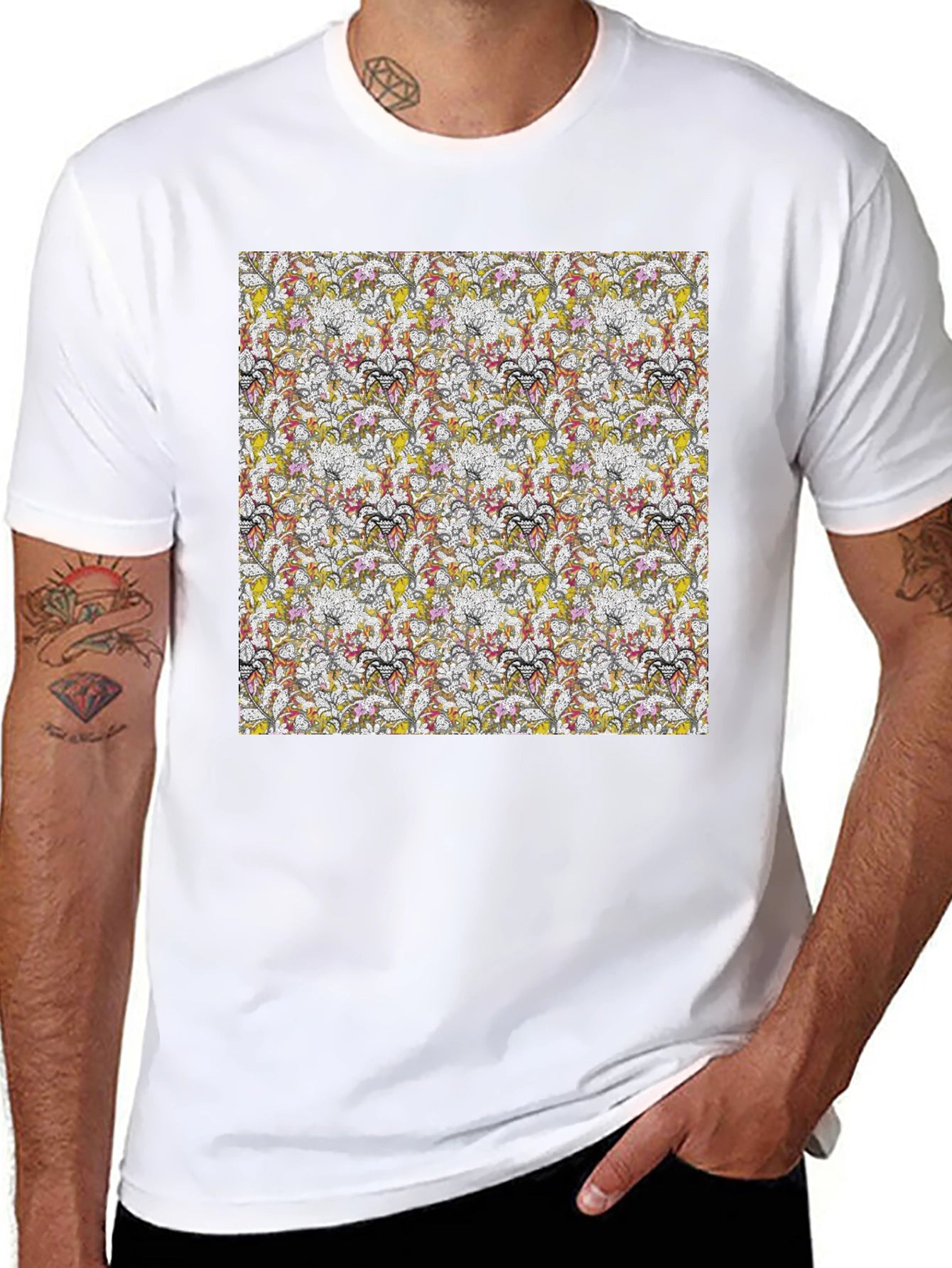 Floral Pattern Tee - Modern Style