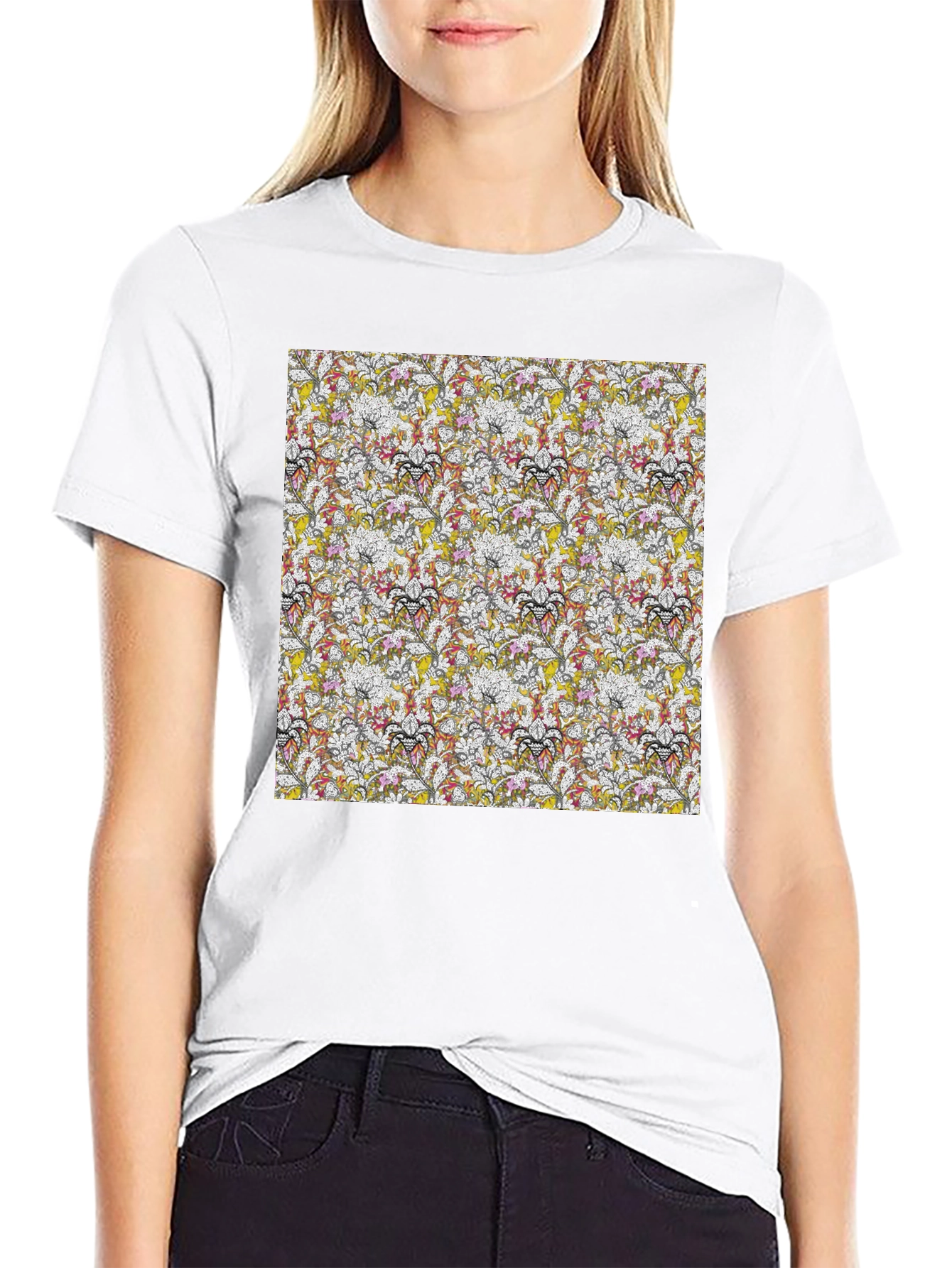 Floral Pattern Tee - Modern Style