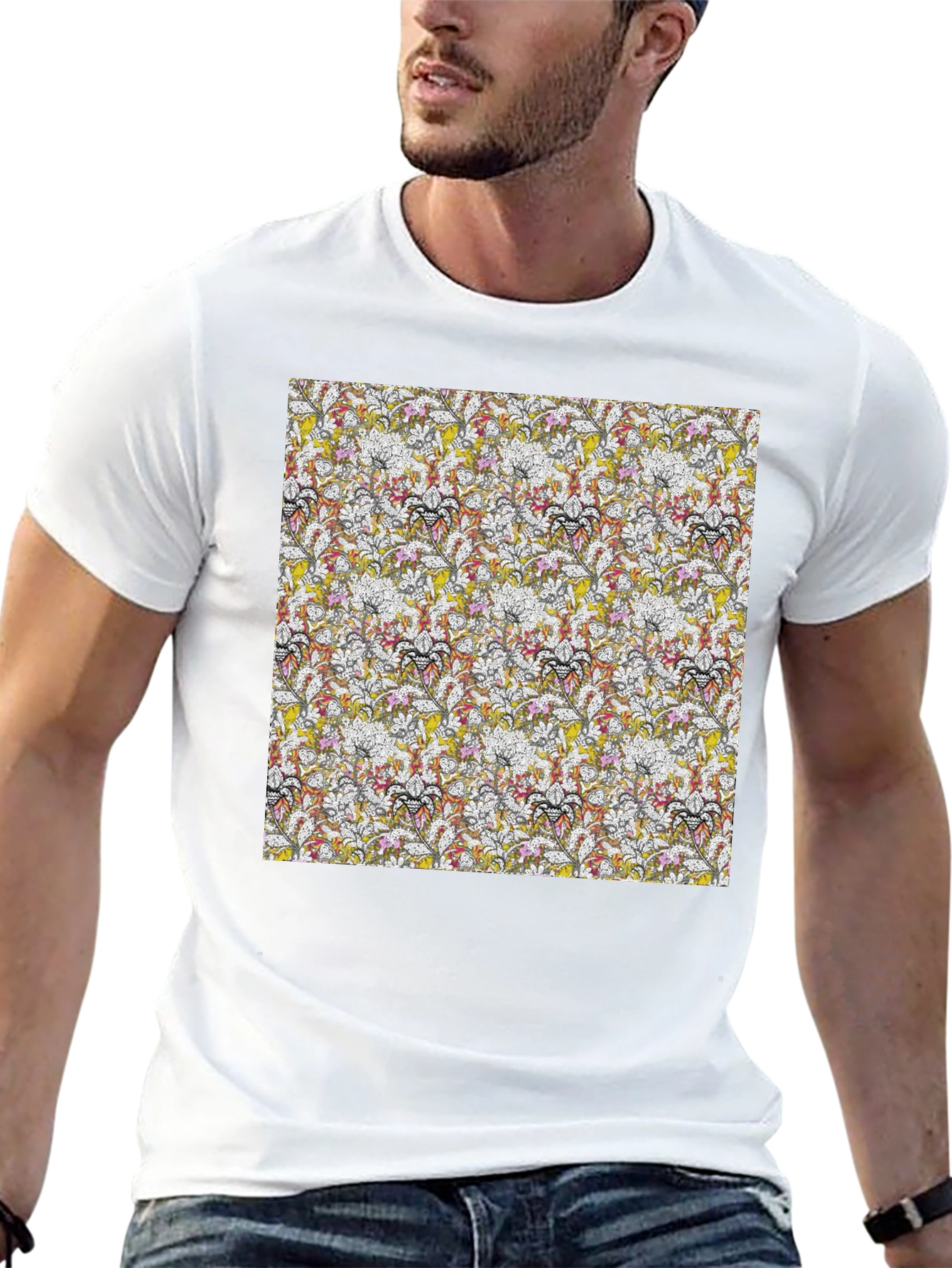 Floral Pattern Tee - Modern Style