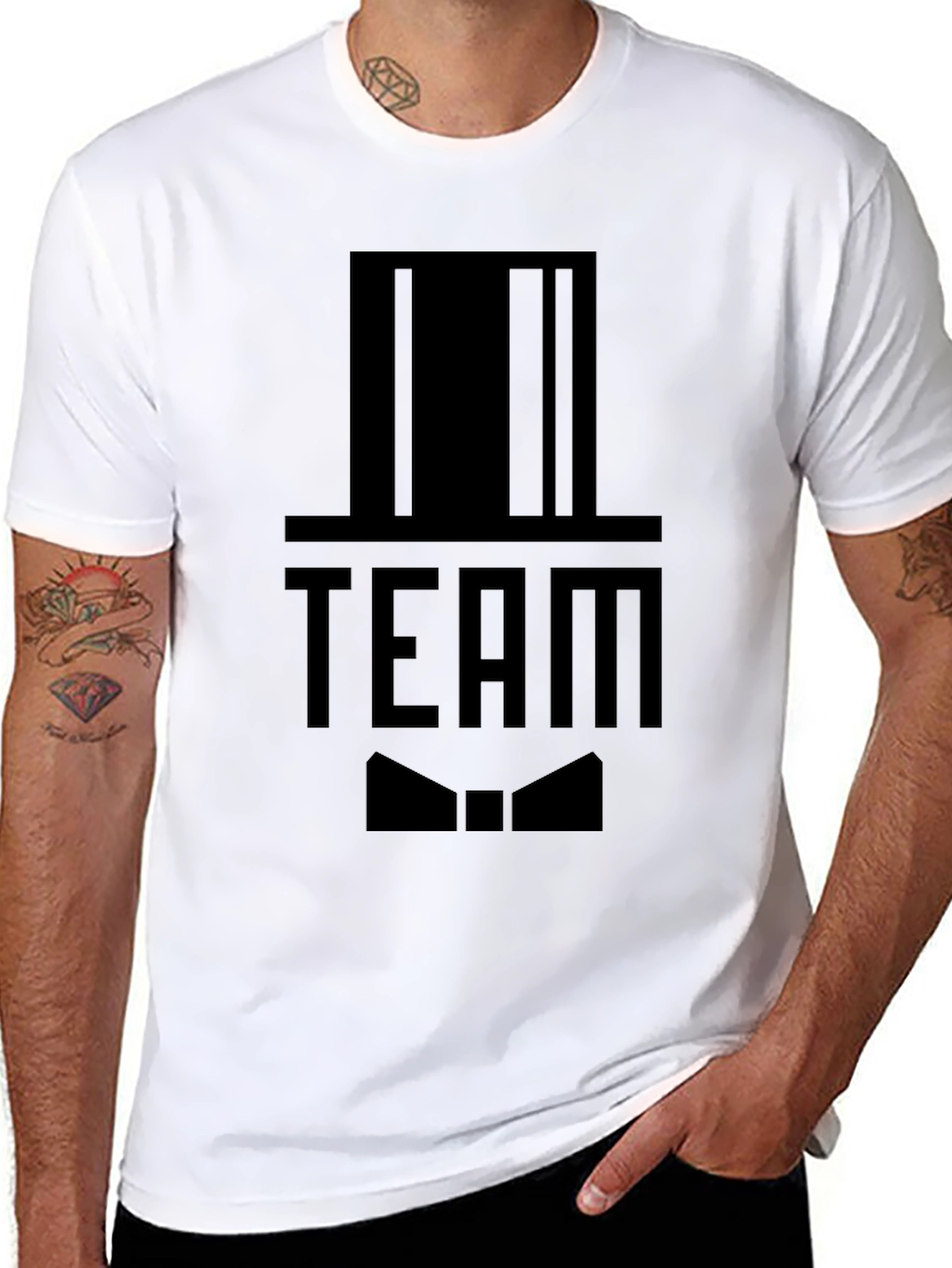 Team Top Hat Bow Tie Graphic T-Shirt