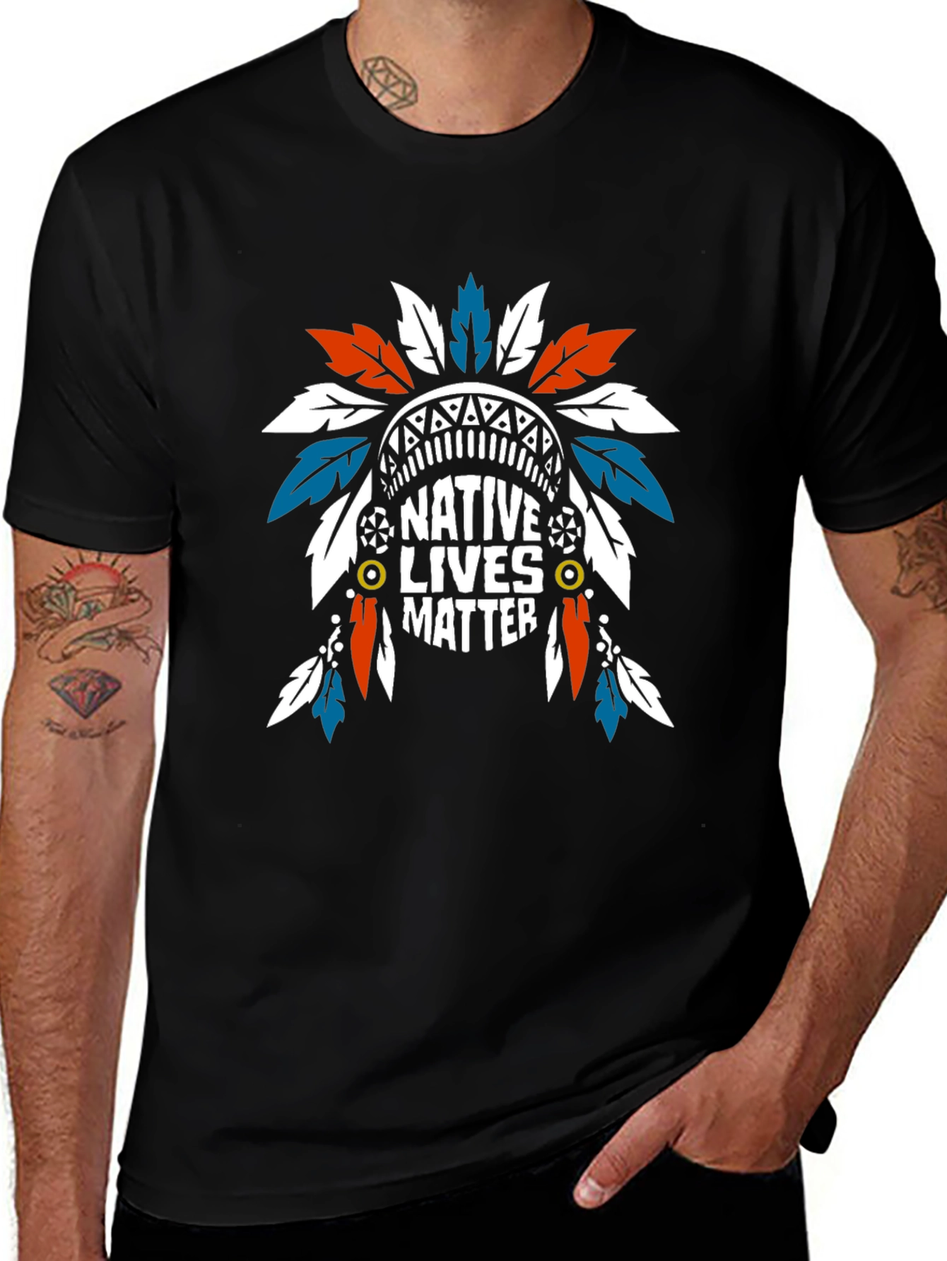 Native Lives Matter Graphic Tee - Black
