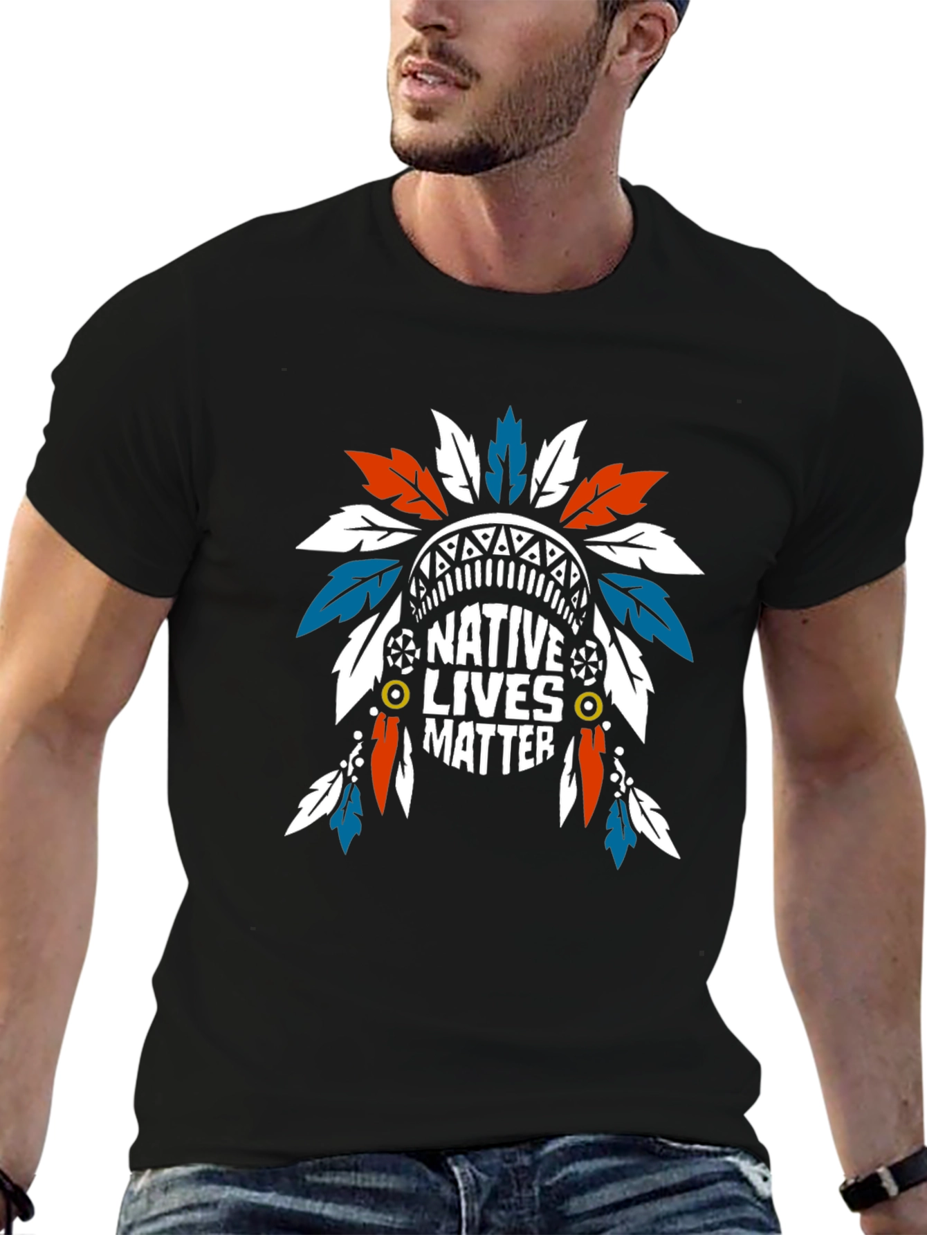 Native Lives Matter Graphic Tee - Black