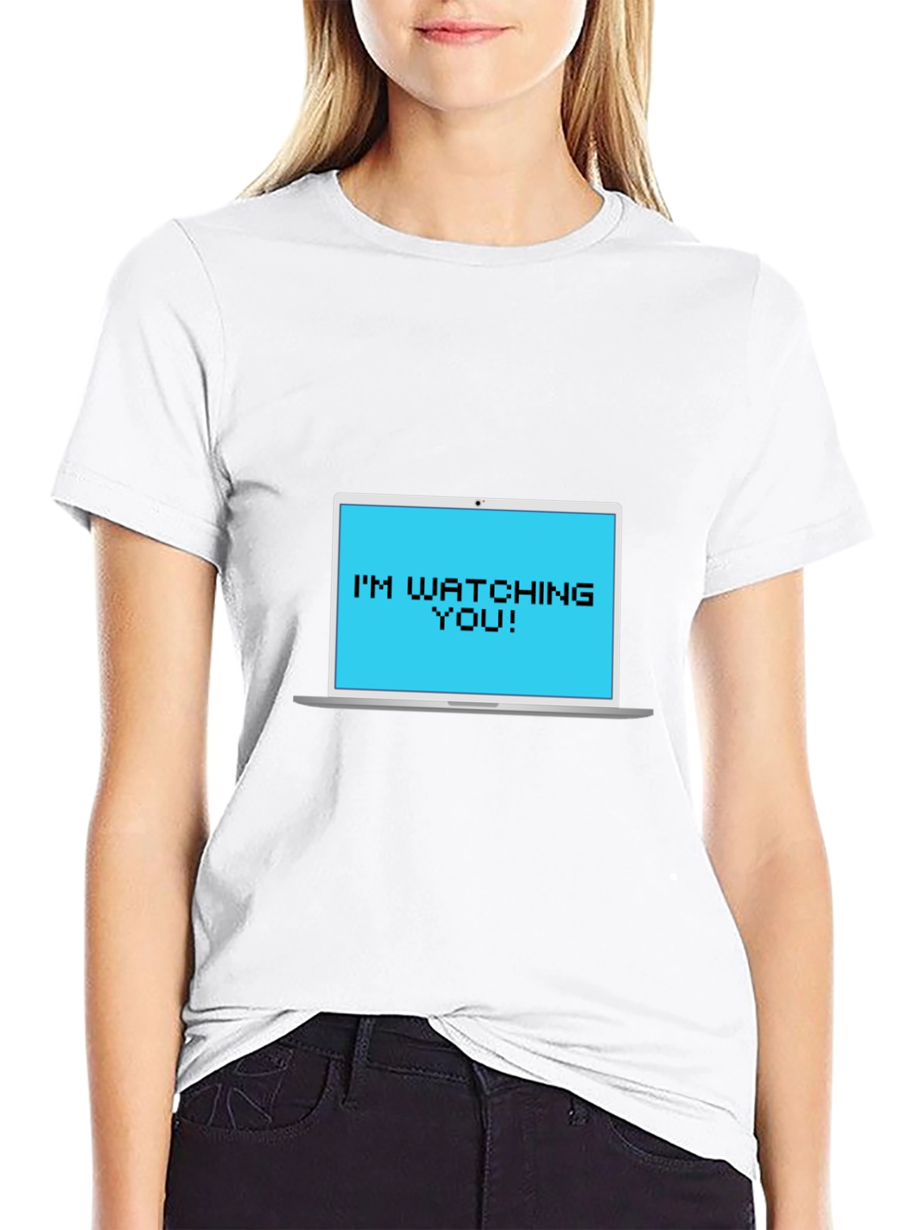 Im Watching You Pixelated Laptop Tee