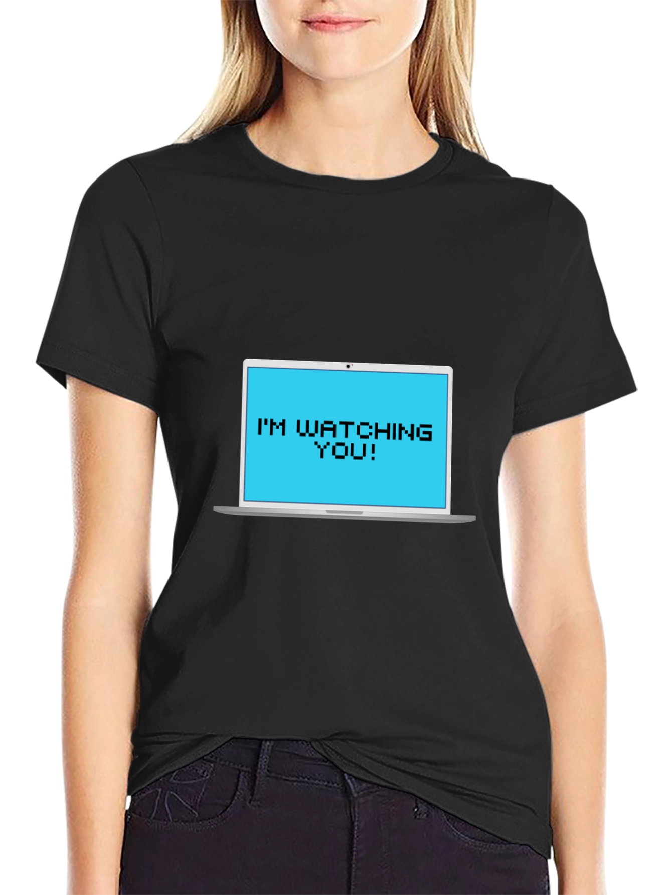 Im Watching You Pixelated Laptop Tee