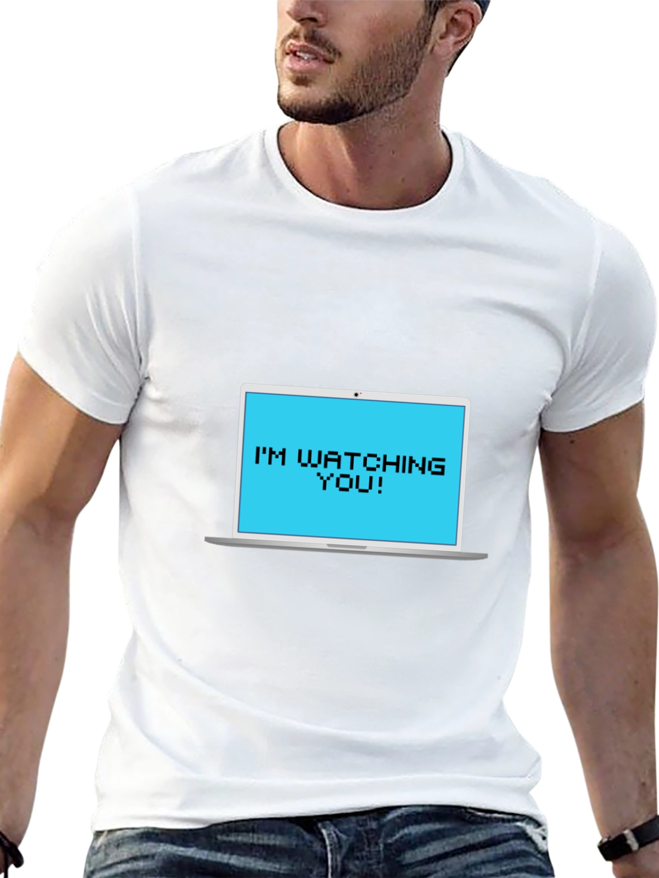 Im Watching You Pixelated Laptop Tee