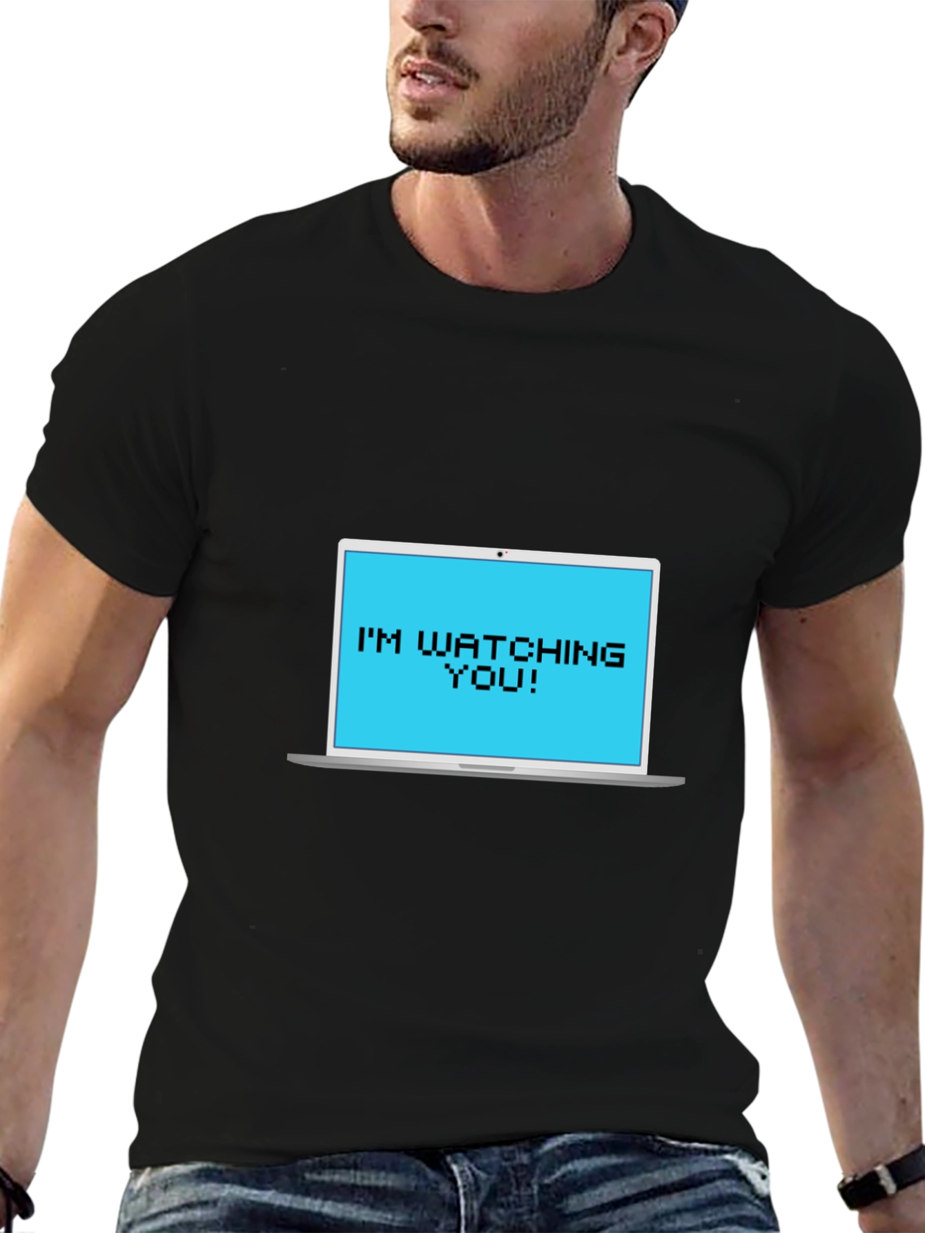 Im Watching You Pixelated Laptop Tee