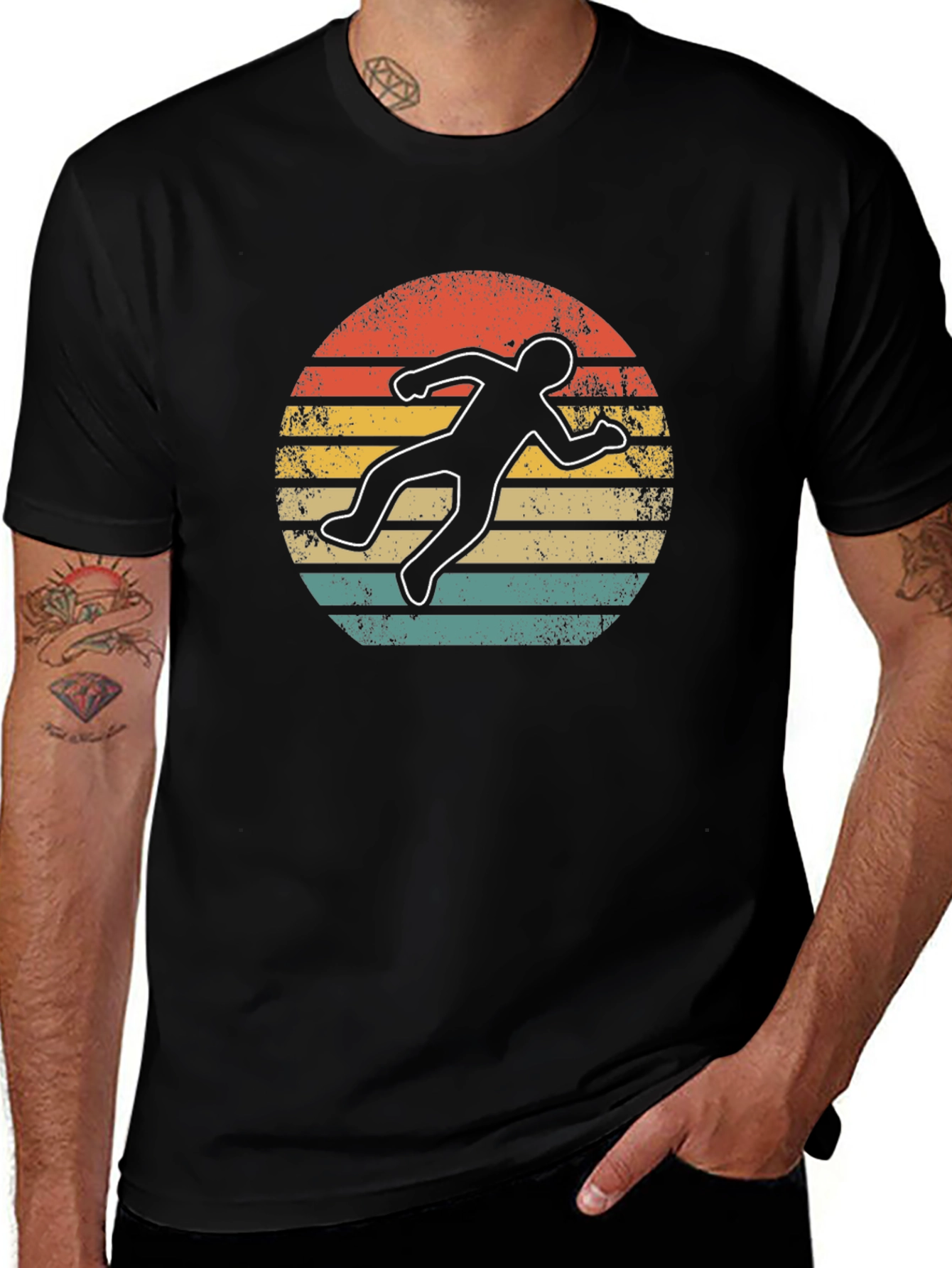 Retro Crime Scene Body Outline T-Shirt