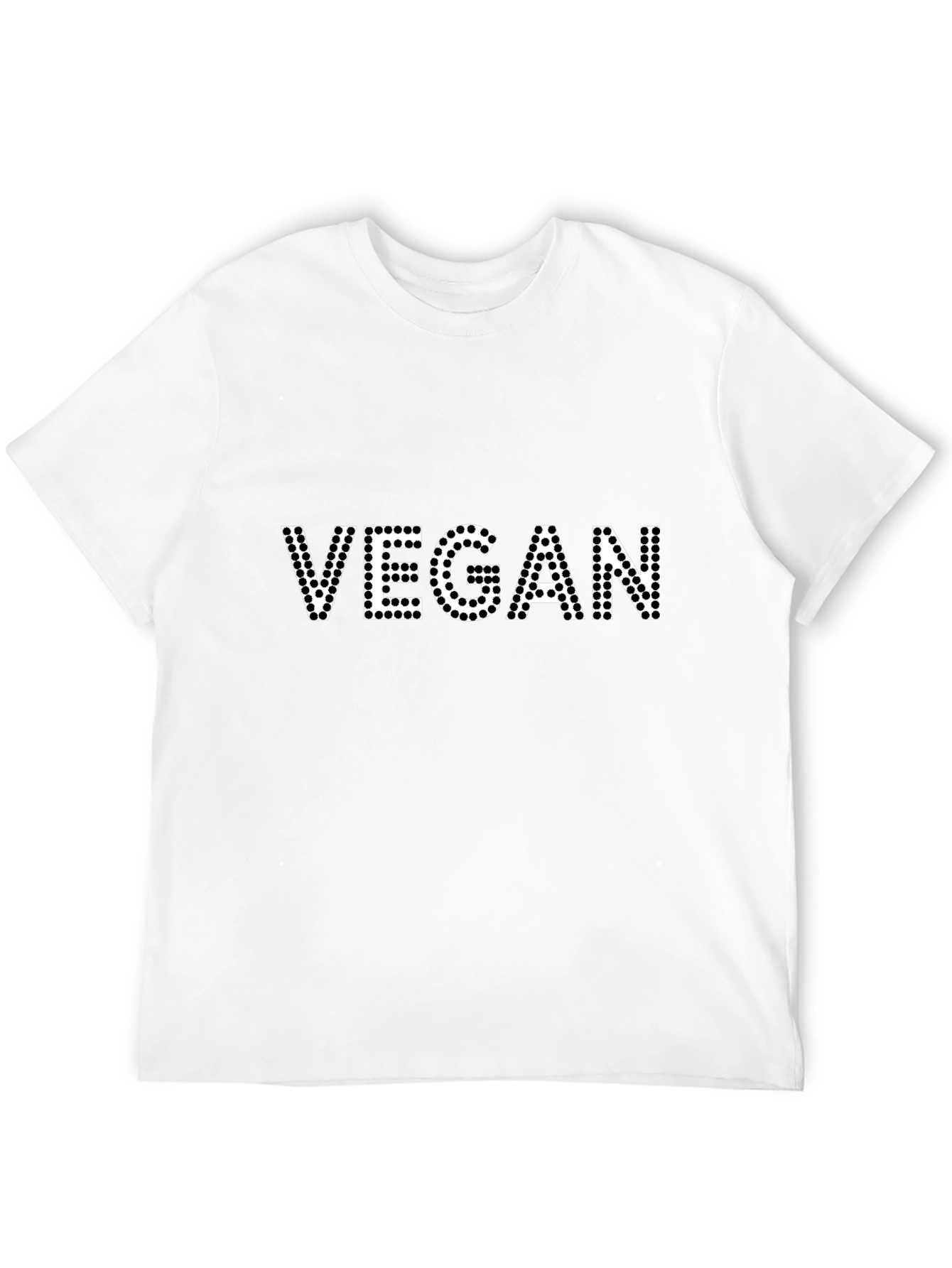 Vegan Black T-Shirt - Dotted Lettering