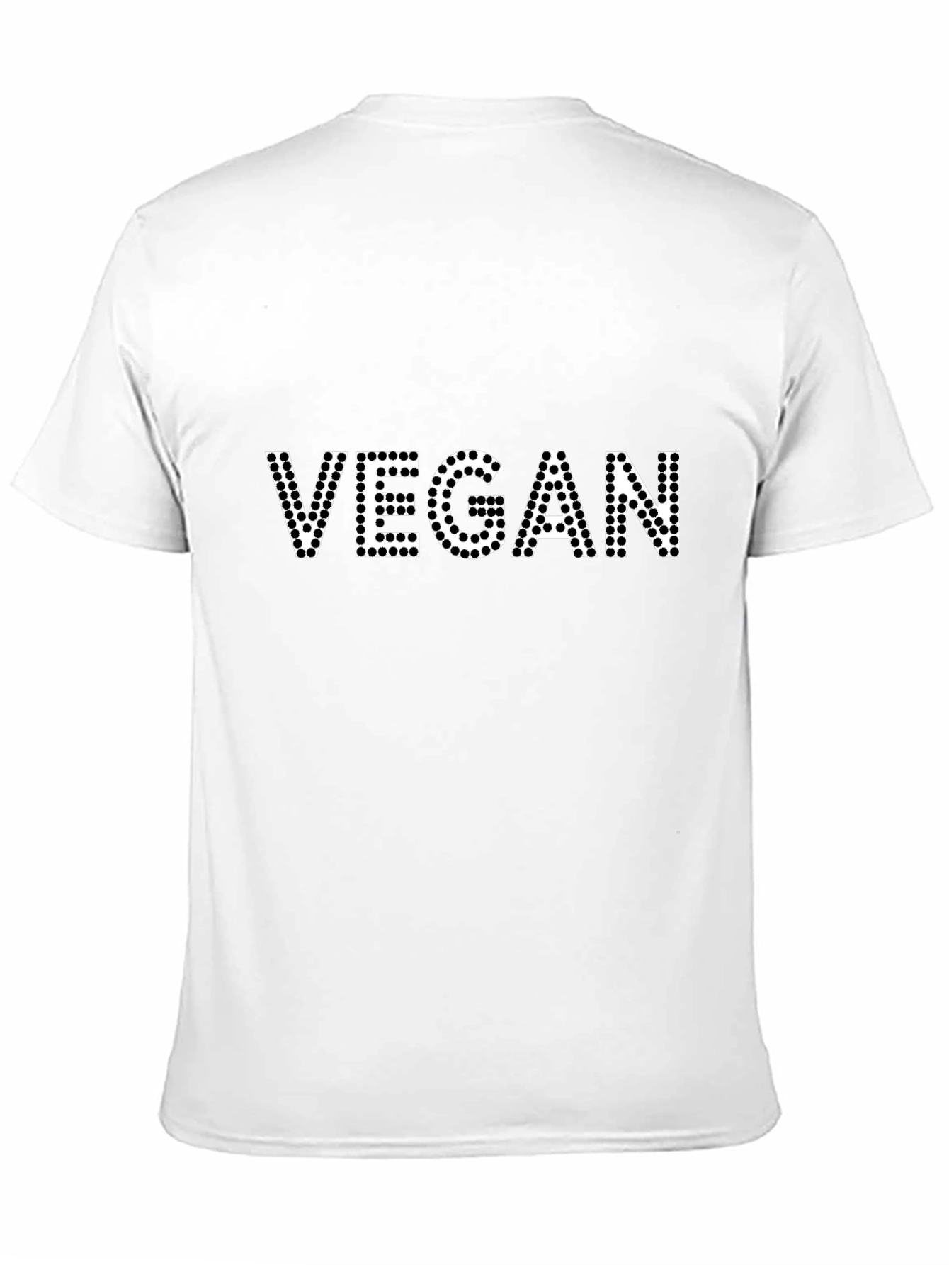 Vegan Black T-Shirt - Dotted Lettering