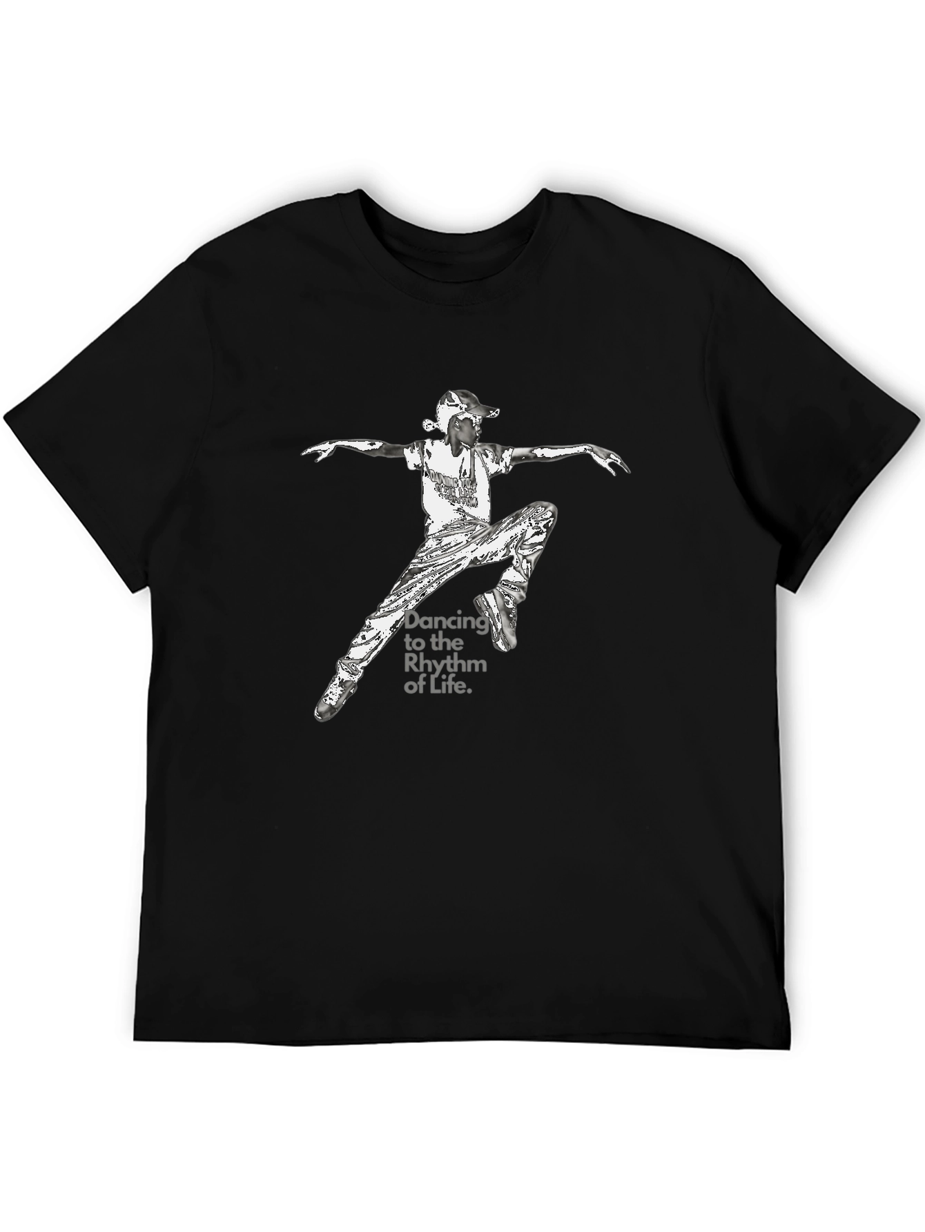 Dancing Rhythm Graphic Black Tee
